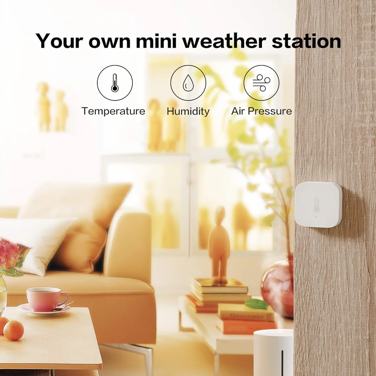 Aqara Czujnik Temperatury i Wilgotności 3-pak, Bezprzewodowy Termometr Higrometr, Kompatybilny z HomeKit, Alexa