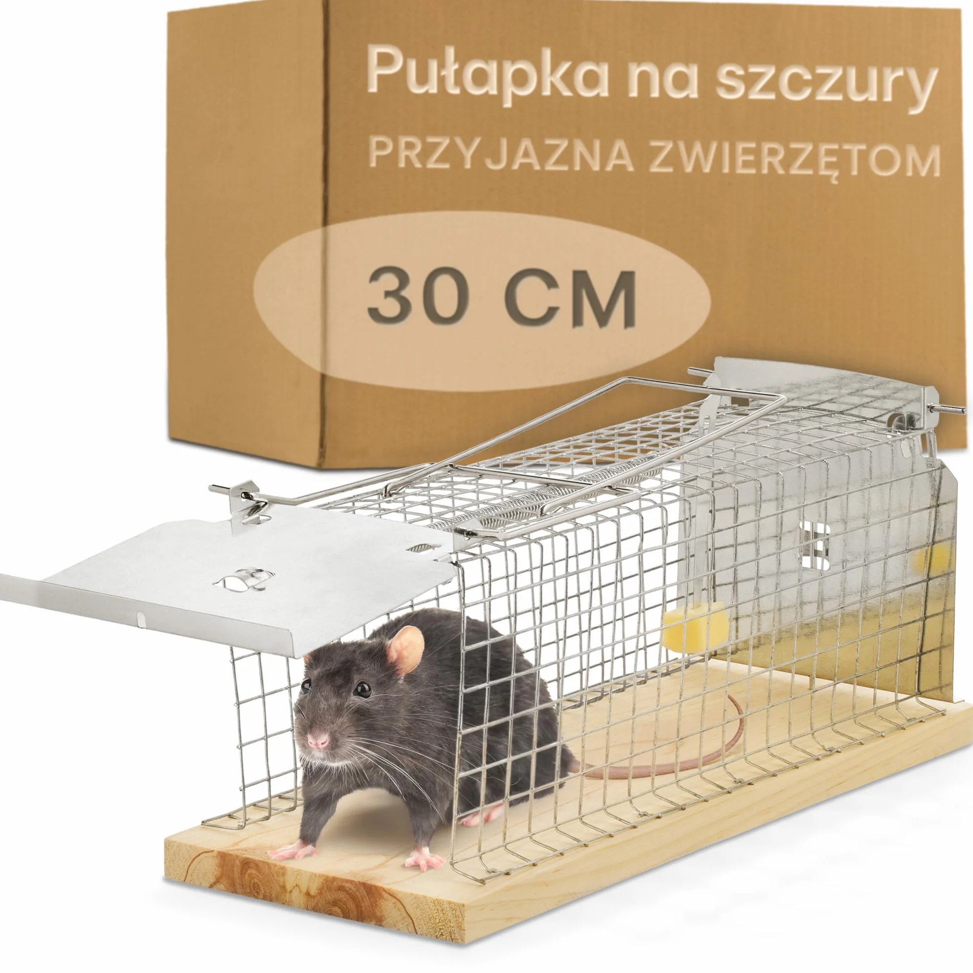 Pułapka Na Szczury Duża 30 cm Wielokrotnego Użytku