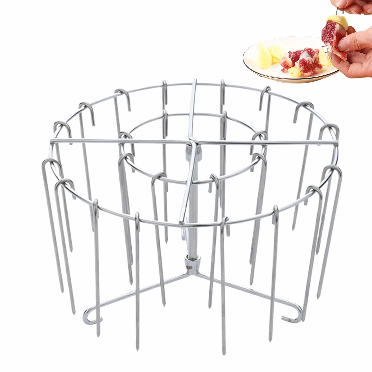 Szasz?yki do frytkownicy bezolejowej, do ze stali nierdzewnej, pionowe szasz?yki do gotowania kurczaka mi?sa z bekonu grillu, akcesoria do grillowania i pieczenia