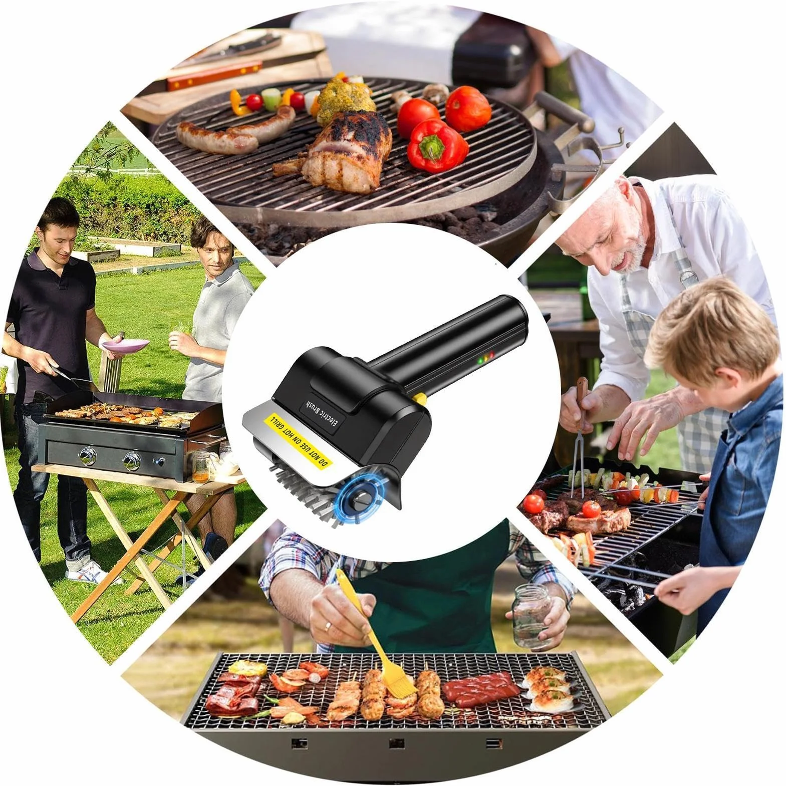 Electric Barbecue Brush USB Rechargeable Grill Cleaner Automatic BBQ Brush for Outdoor Camping