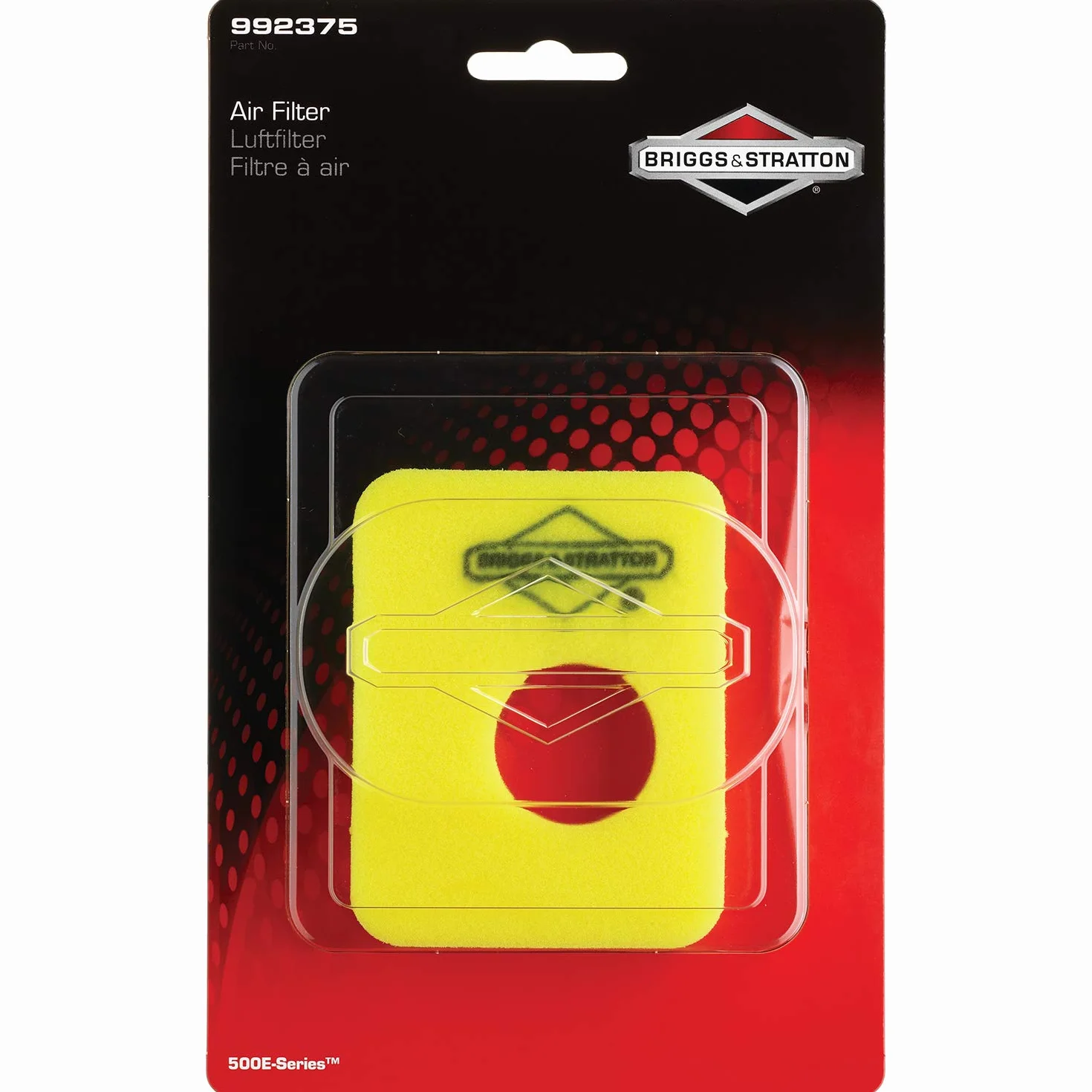 Briggs and Stratton 992375 filtr powietrza serii 500E, czarny