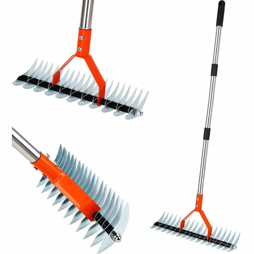 RESSER Aerator Wertykulator Ręczny do Trawy z Kolcami Wahadłowy Trzonek