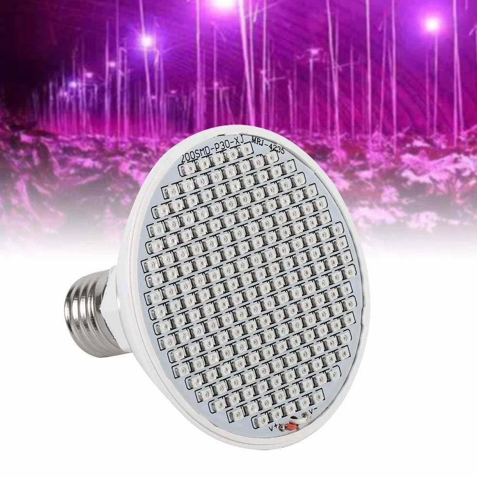 24w 200-led oświetlenie do uprawy roślin sztuczne światło słoneczne oświetlenie do uprawy pełne spektrum lampa led do roślin żarówka e27 hydroponiczne kwiatowe lampy do uprawy warzyw 85 ~ 265v dla małych pojemników do uprawy namiot do uprawy diy hydropo