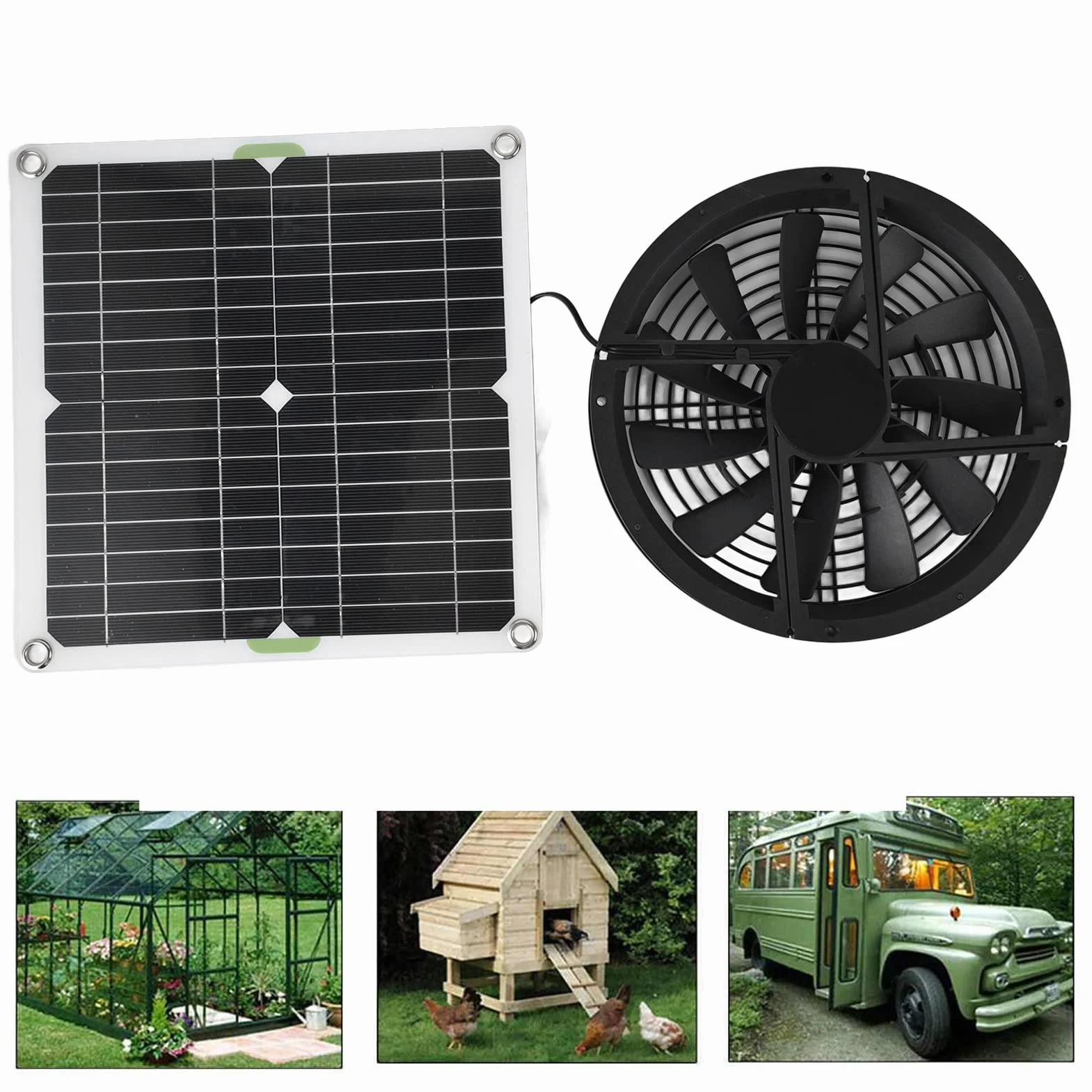 Solarny wentylator szklarniowy Omabeta 3000 obr./min wodoszczelny