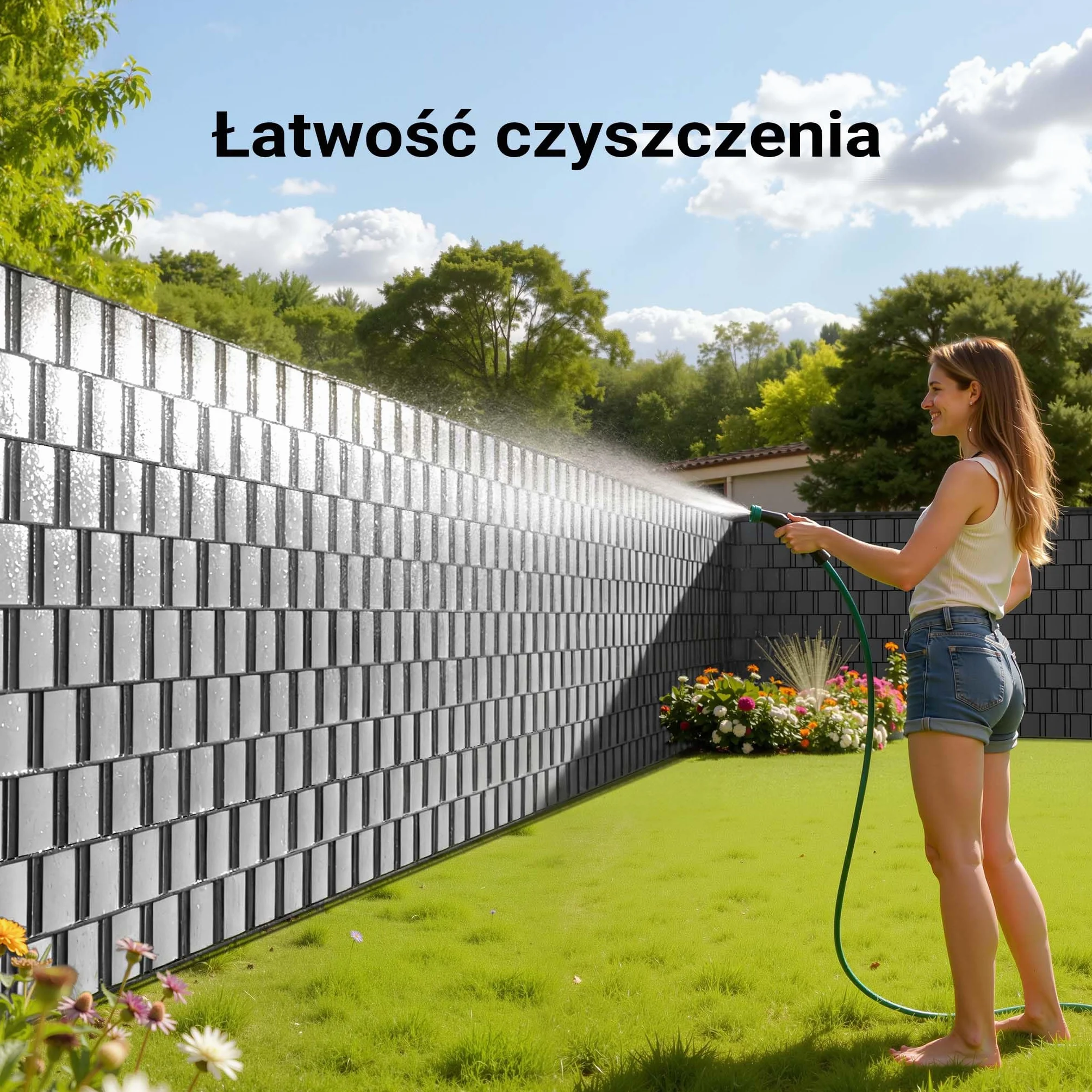 Taśma ogrodowa PCV 35mx19cm 450g/m² szara z klipsami osłona na ogrodzenie