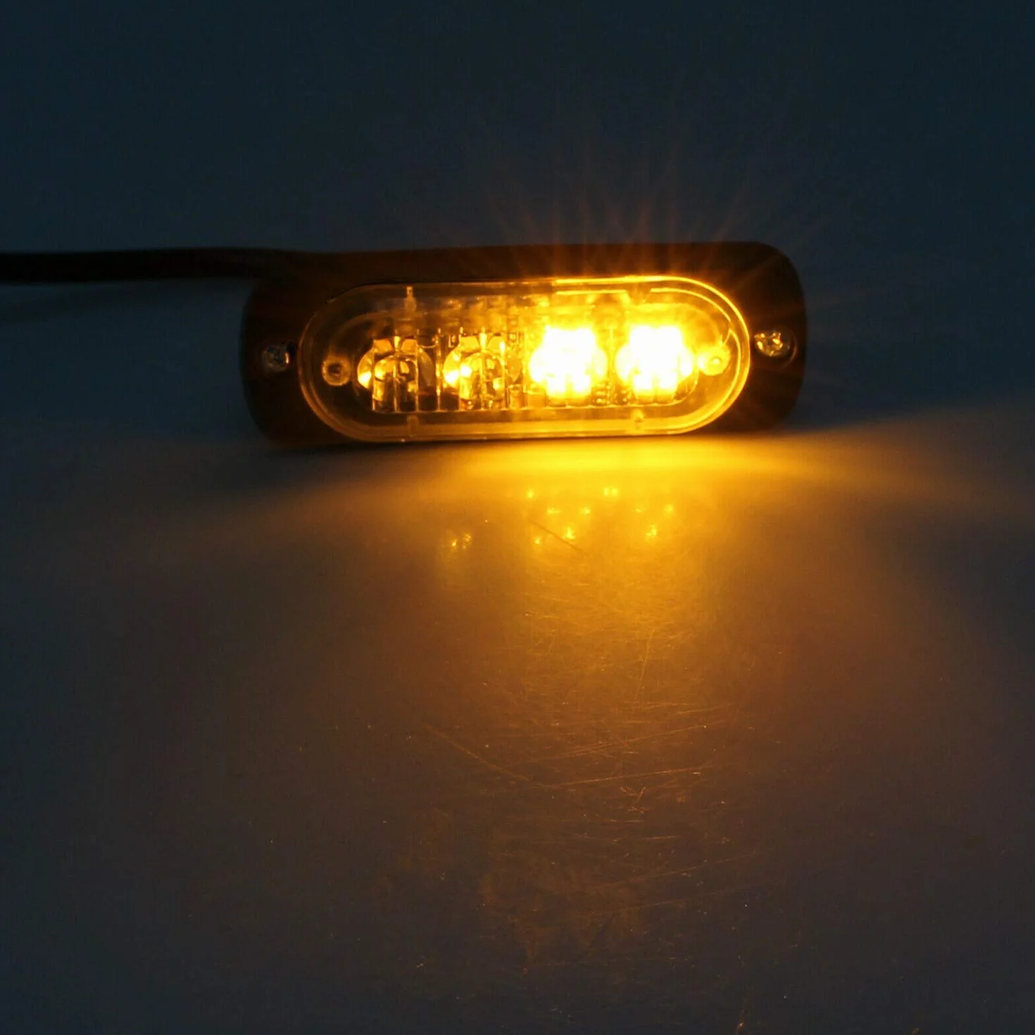 4 szt. 4 lampki do stroboskopu LED 12 V 24 V awaria grilla migające pomarańczowe