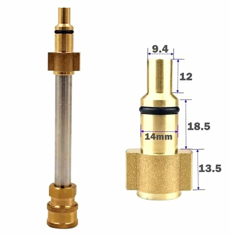 Adapter Lancia 1/4" QC 16 cm - mosiądz i stal, 275 bar, 60 °C | zamiennik do myjki ciśnieniowej Lavor, Parkside | Akcesoria do mycia wysokociśnieniowego