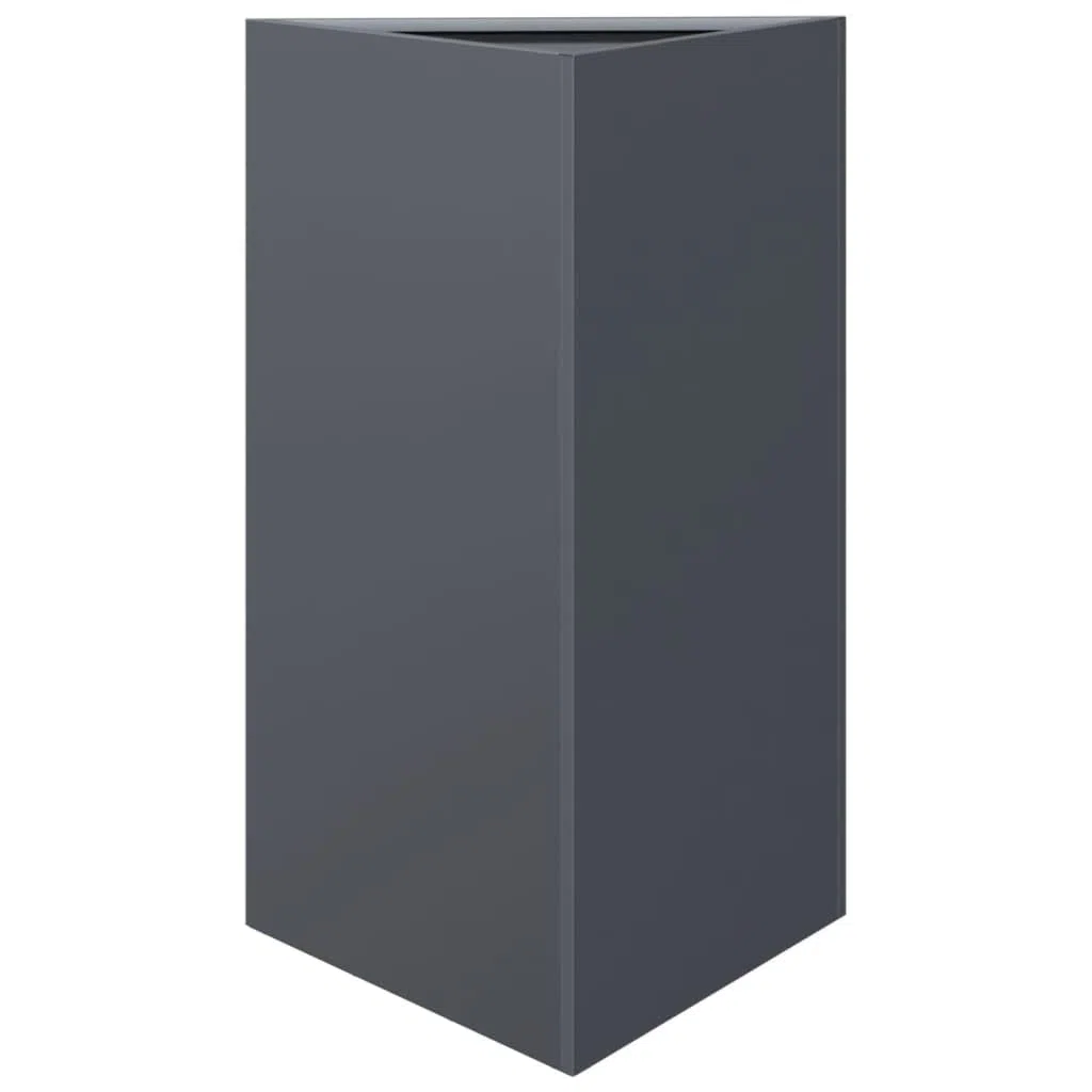 Donice ogrodowe 2 sztuki stalowe antracytowe trójkątne 50x43x75 cm na taras balkon patio do kwiatów warzyw ziół odporna na rdzę