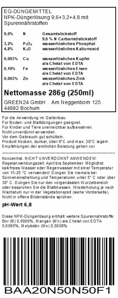 GREEN24 Specjalny nawóz bambusowy FE PRO Premium NPK nawóz płynny do roślin i trawy