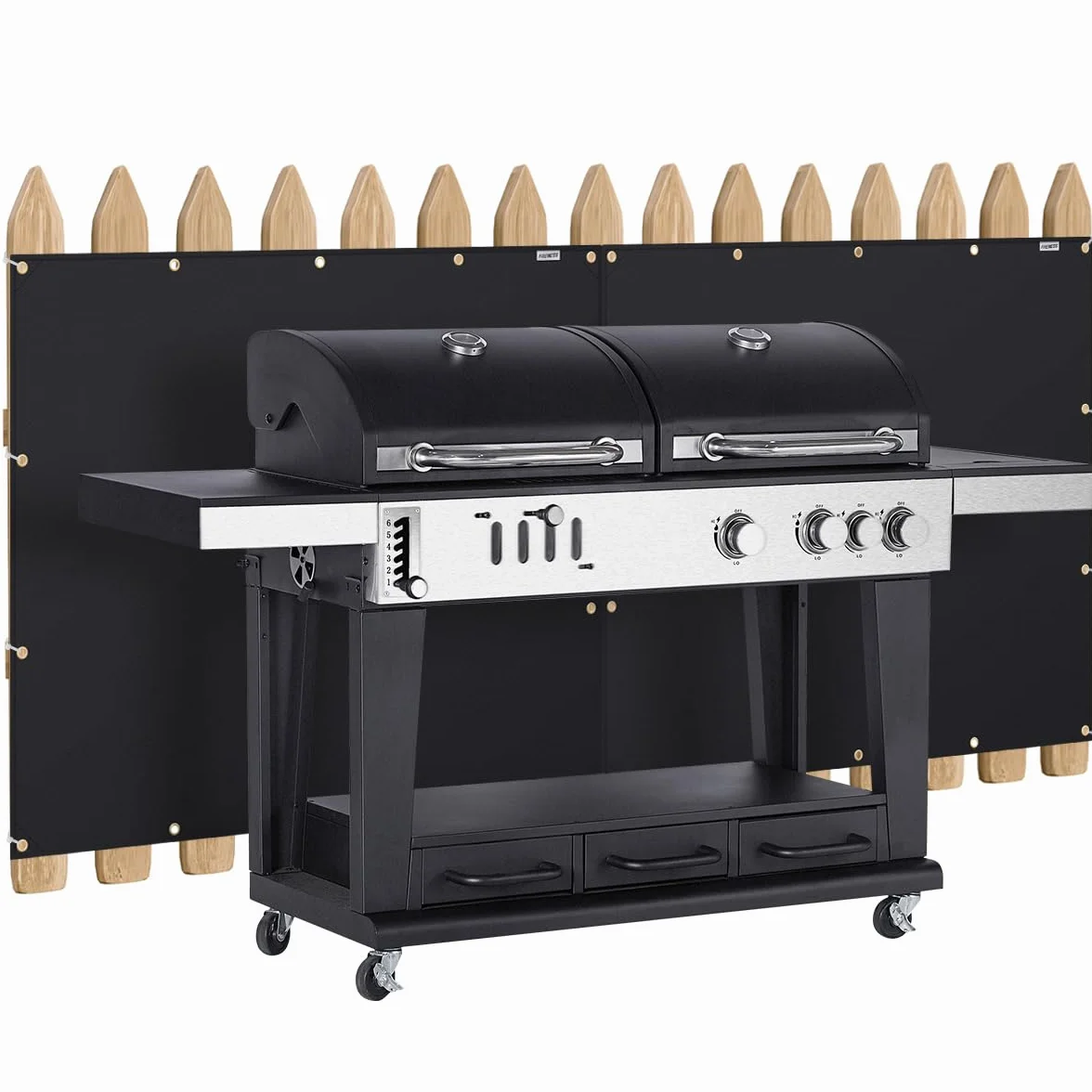 Osłona przeciwcieplna za grillem 0,91m x 3,05m Mata przeciwcieplna na ścianę, ogrodzenie tarasowe, balustradę, grill i lodówkę, mocna osłona ognioodporna i siatka chroniąca balustradę