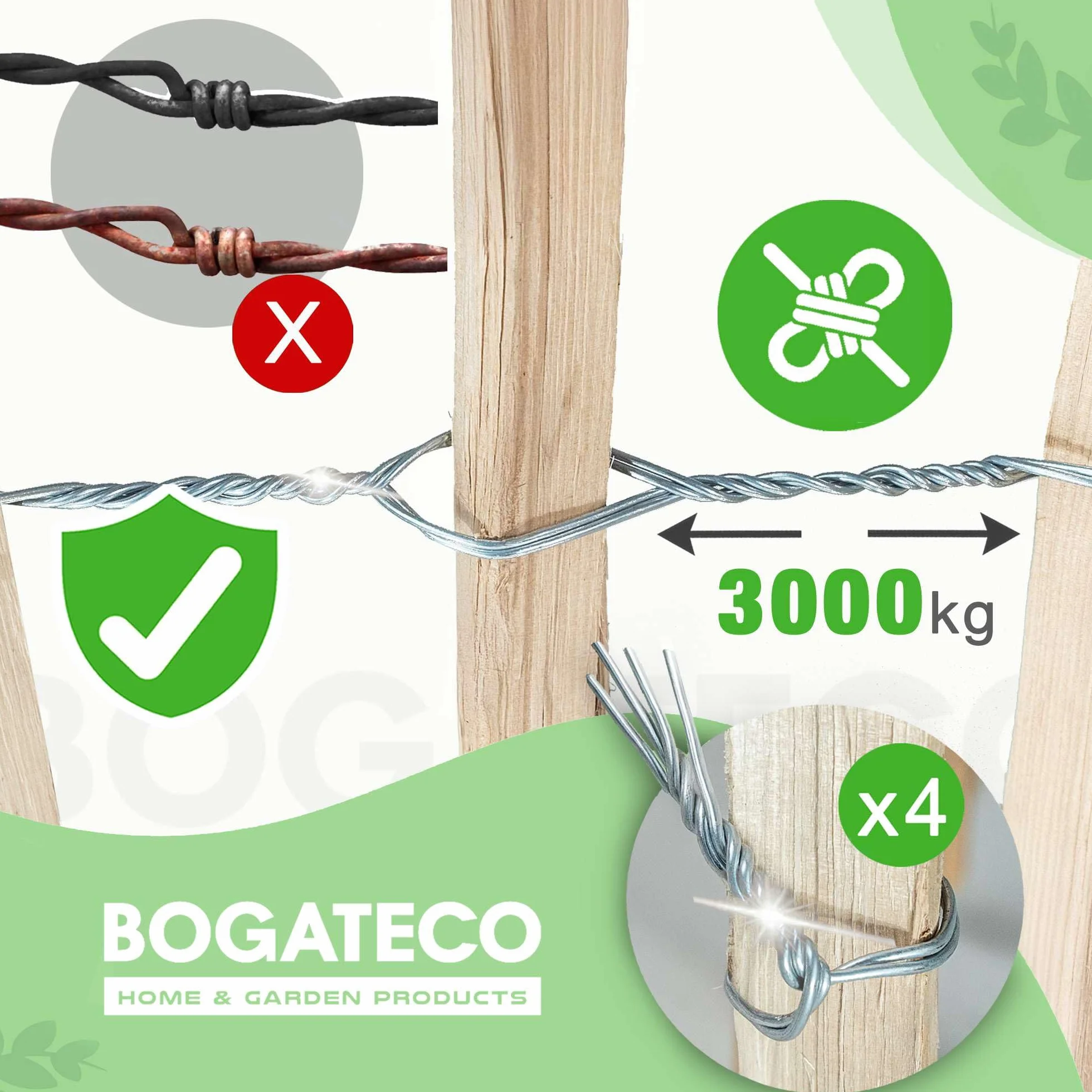 BOGATECO Ogrodzenie sztachetowe z drewna orzechowego laskowego, 80 x 500 cm, ze słupkami 120 cm, odstęp między listwami 7-8 cm, idealnie nadaje się jako ogrodzenie ogrodowe, płot ogrodowy, płot