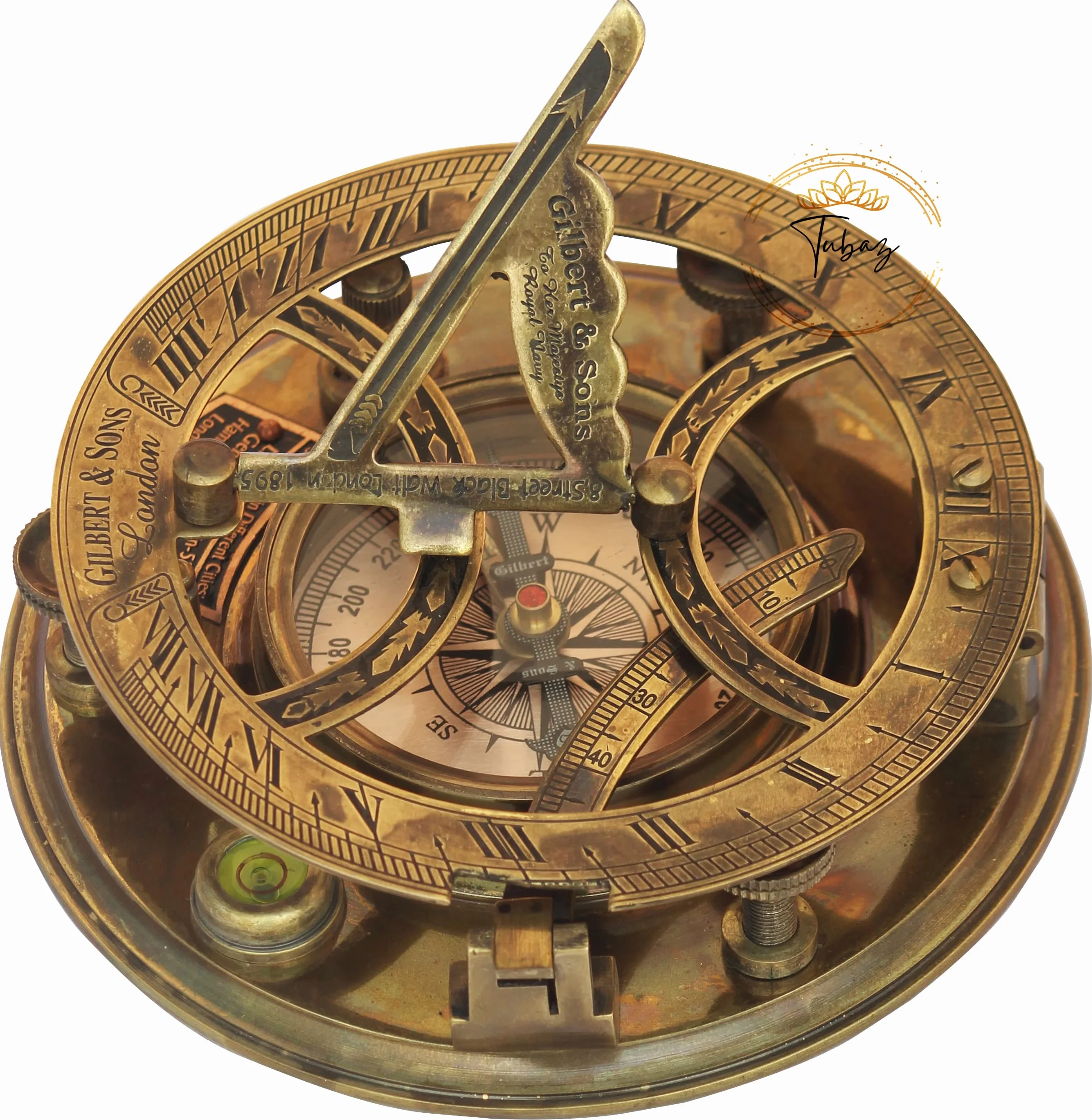 12,7 cm steampunkowy kompas z zegarem słonecznym – najwyższej jakości idealnie skalibrowany duży mosiężny kompas w stylu antycznym w stylu vintage z drewnianym pudełkiem, prezenty urodzinowe,