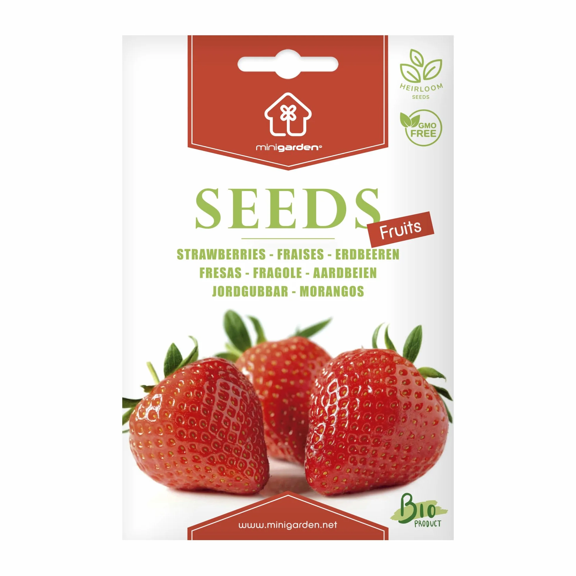 Wysokiej jakości nasiona truskawki, Minigardy gotowe do uprawy, w 100% naturalne, bez chemicznych rozmnażaczy lub inżynierii genetycznej, zawiera od 300 do 340 nasion