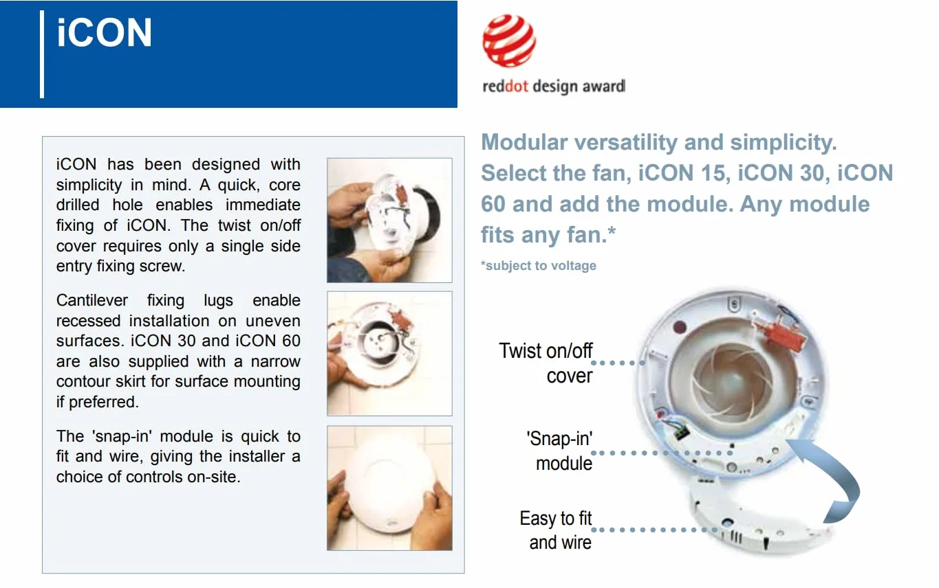 Airflow 72687103 HTM iCON Plug-in Moduł wilgotności i timera do wentylatora 230V
