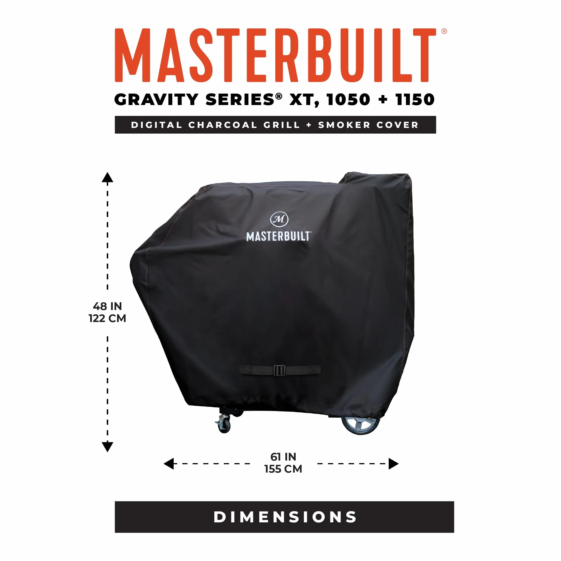 MasterBuilt osłona do grilla grawitacyjnego serii 1050 odporna na warunki atmosferyczne UV czarna