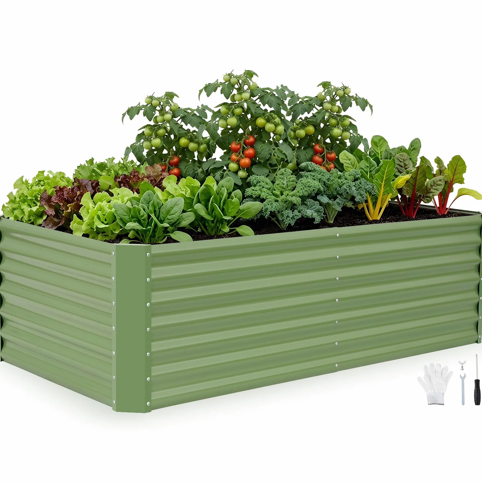 INNO STAGE Ocynkowane zestawy podwyższonych grządek, 180 x 90 x 53 cm – podwyższone grządki z metalu do użytku na zewnątrz, wysokie, duże grządki ze stali na warzywa i kwiaty, skrzynki na rośliny do