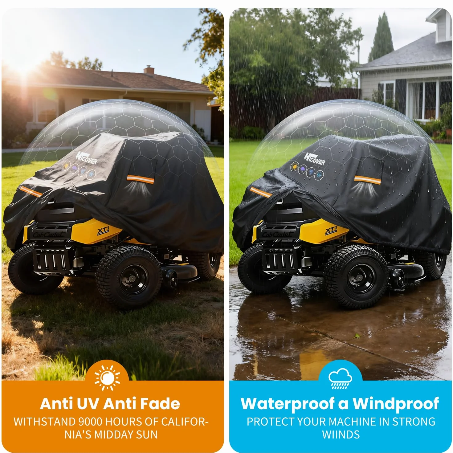 Pokrowiec na kosiarkę nasiadową 600D Oxford PU wodoszczelny Heavy Duty