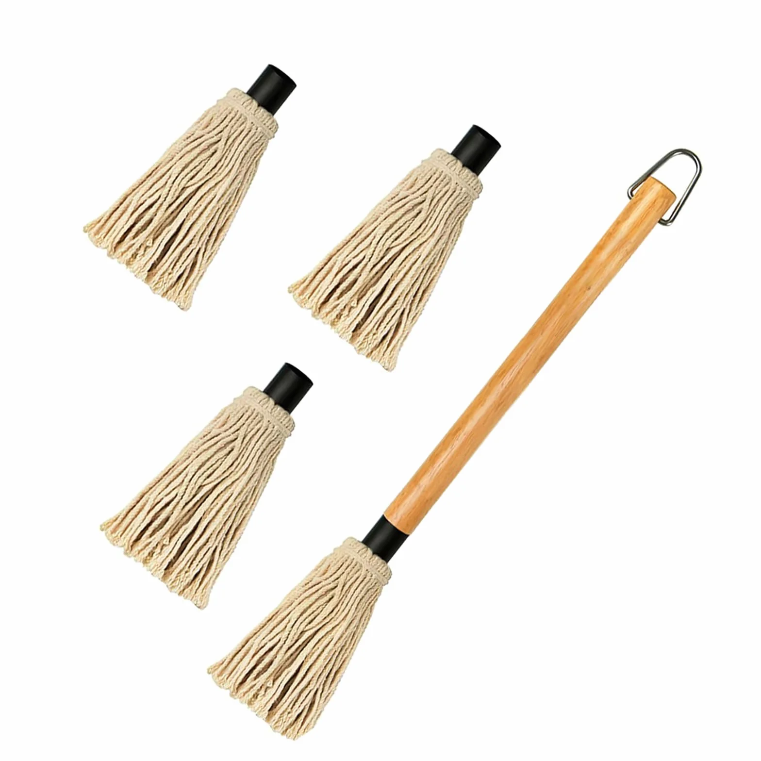 GEEKHOM Mopy do grilla z długim drewnianym uchwytem 45 cm