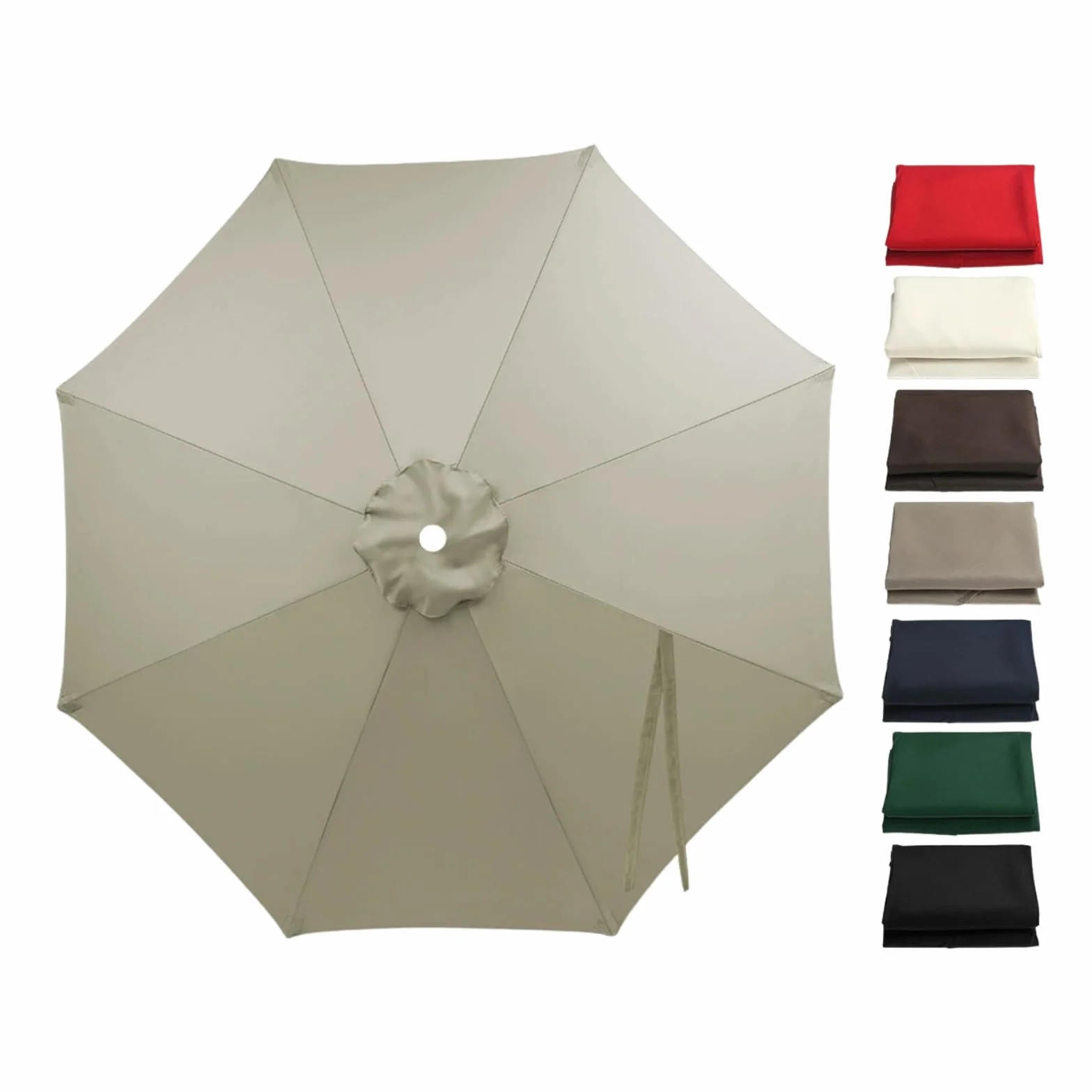 Zamienne Poszycie Parasola do Ogrodu na Patio przy Basenie, 2m 2.3m 2.7m 3.0m 4.0m Wodoodporny Pokrowiec na Parasol Plażowy z Ochroną UV, Zewnętrzna Osłona Przeciwsłoneczna