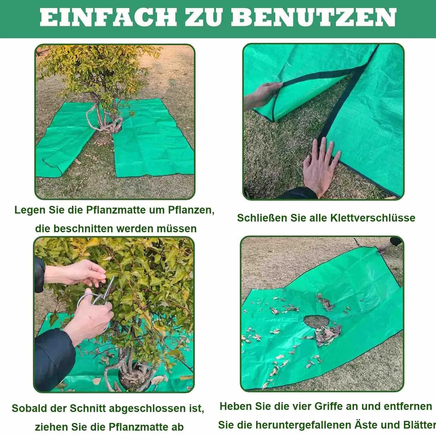 Plandeka ogrodowa wodoszczelna do przycinania roślin 30 cm z otworem