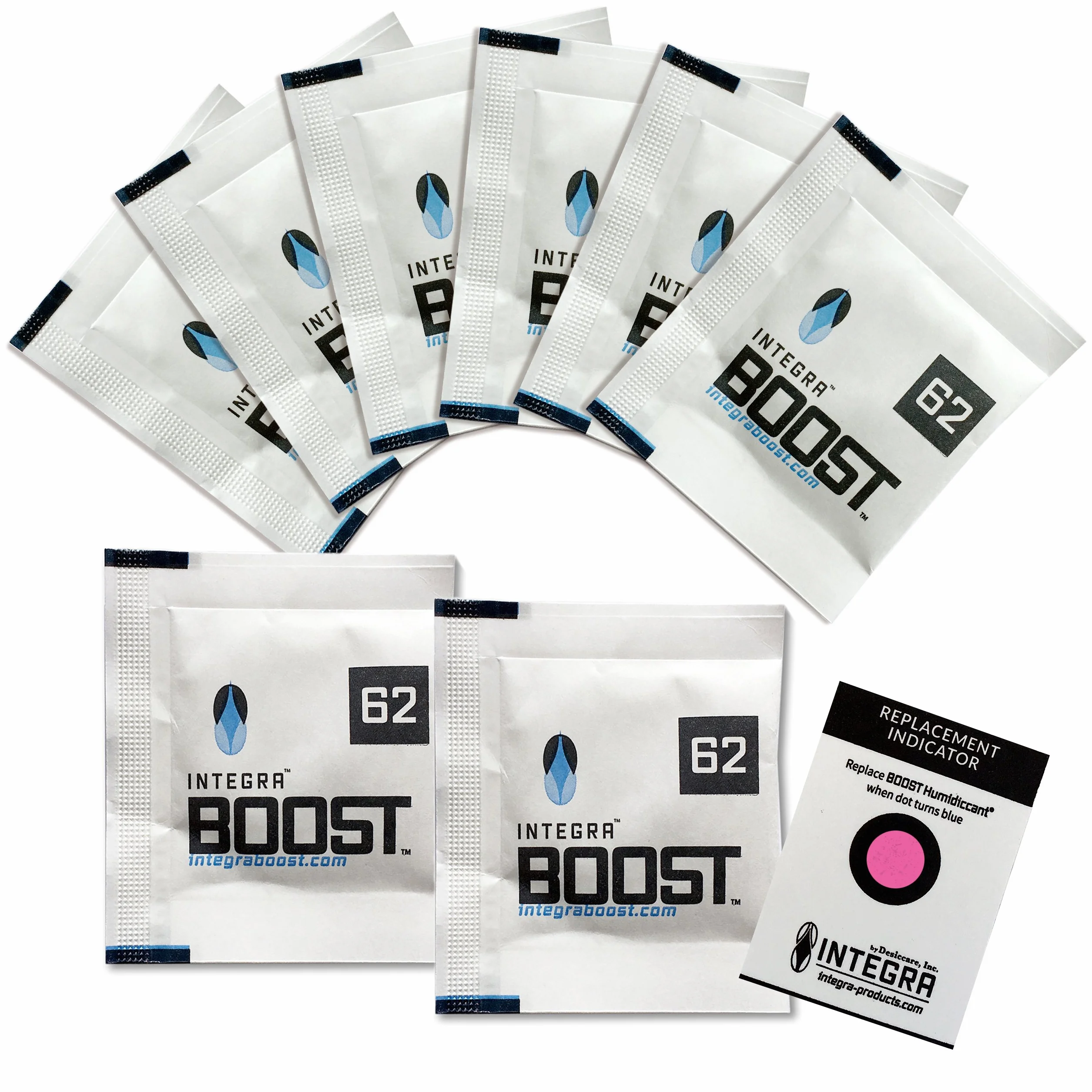 Integra Boost 62% - 8 x 8g Regulator Wilgoci I 2-kierunkowy Nawilżacz ze Wskaźnikiem Wyświetlacza - Wilgotność do 25g I Pakiet Nawilżający