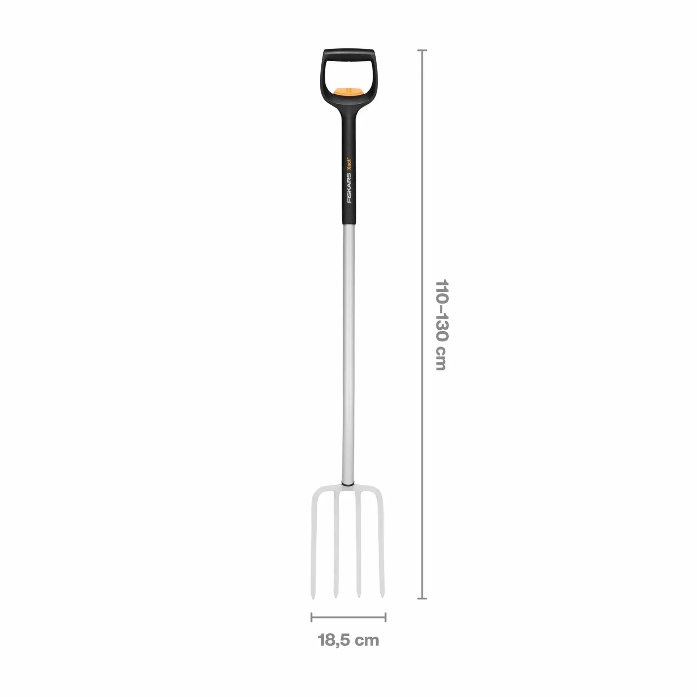 Fiskars Szpadel teleskopowy do twardych, kamienistych gleb, z 4 zębami, długość od 1,10 m do 1,30 m, stal borowa, czarny/srebrny, SmartFit, 1070717