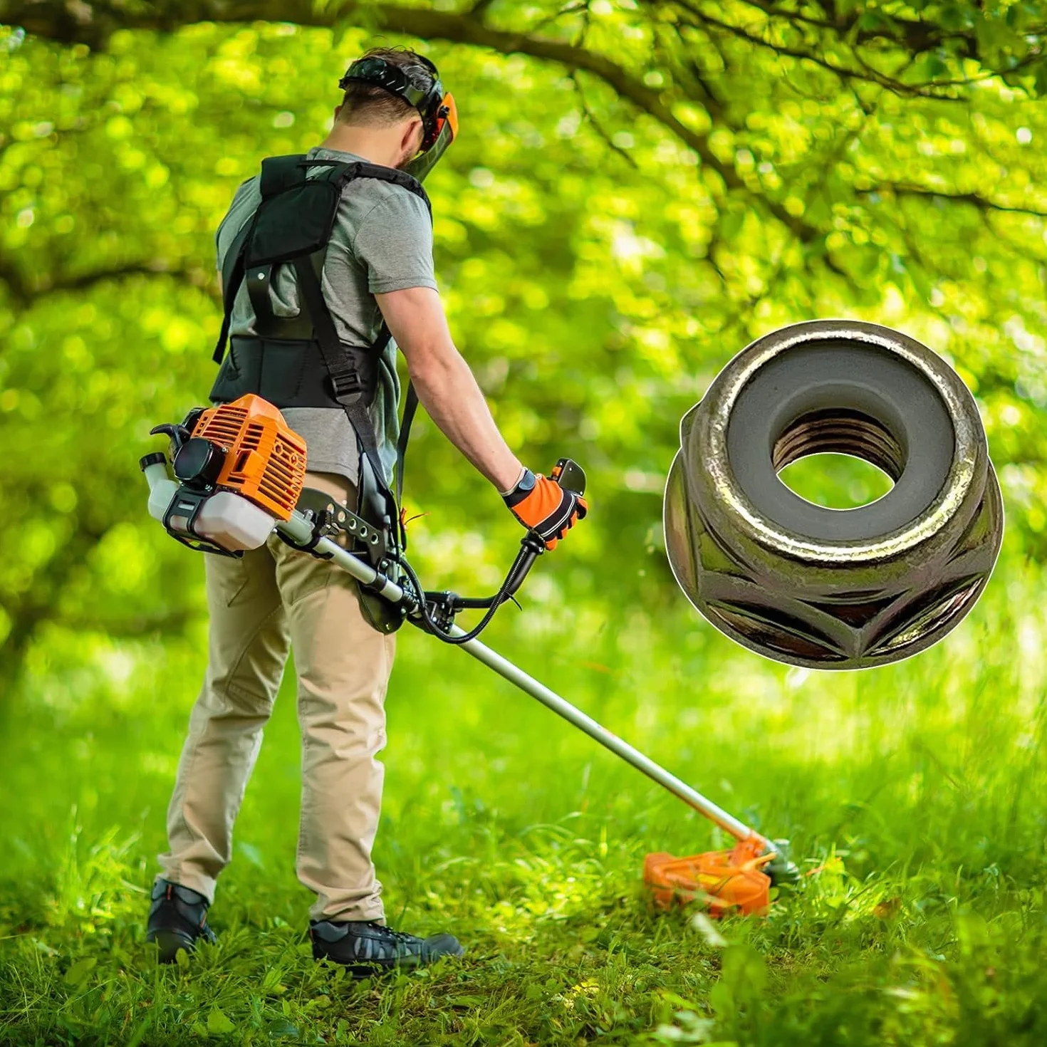 10 uniwersalnych nakrętek odwróconych gwintów M10 x 1,25 - zamiennik do podkaszarek i obcinarek - kompatybilne z Greenworks Milwaukee Makita Husqvarna - Akcesoria do głowicy zębatej