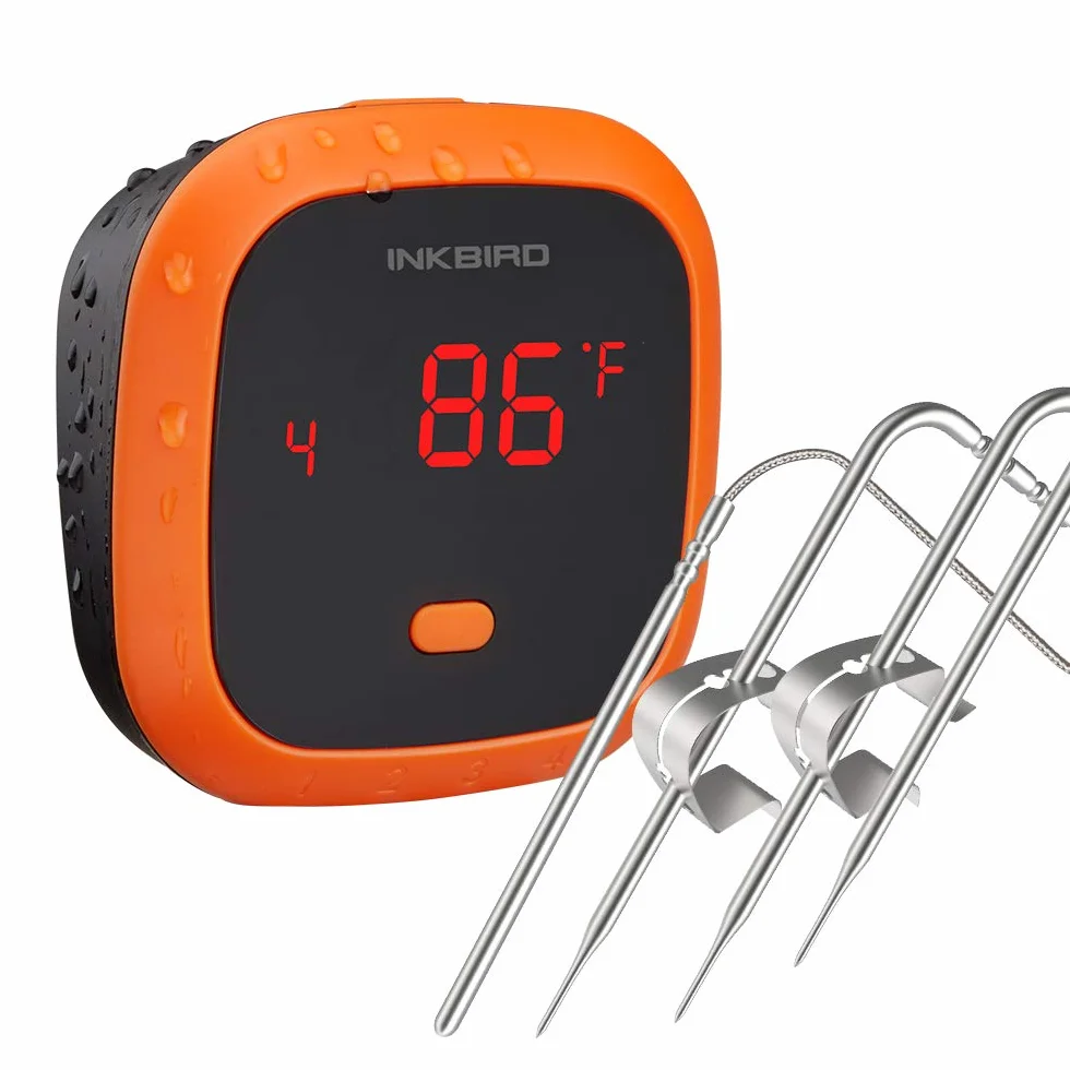 Inkbird IBT-4XC wodoodporny termometr kuchenny, Bluetooth, termometr do grillowania z czujnikiem temperatury, magnetyczny termometr do gotowania mięsa do grilla elektrycznego, mini piekarnik,