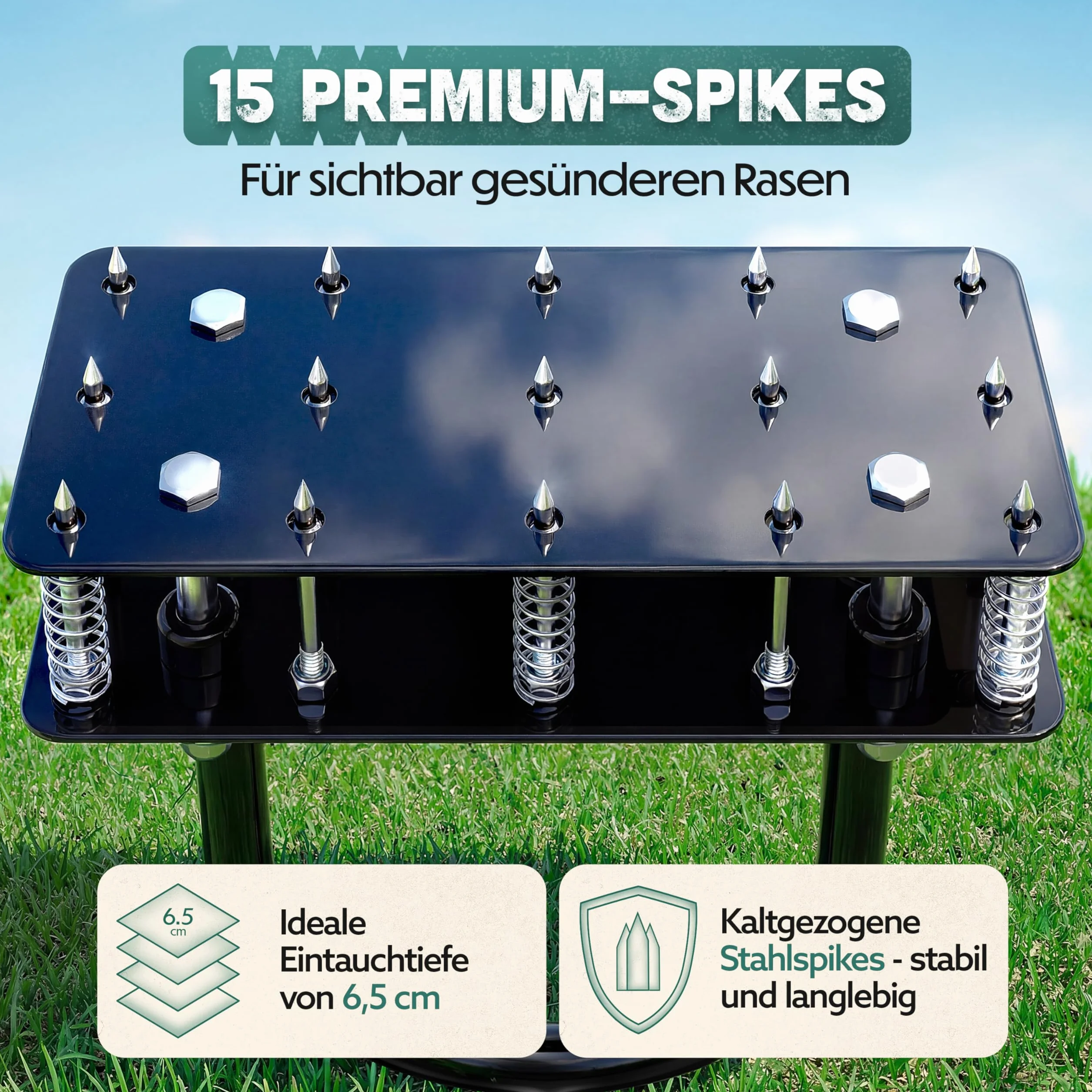 Napowietrzacz trawnika Pro, innowacyjny widelec do aeracji trawnika, wertykulator i aerator do wentylacji trawnika, urządzenie ogrodowe premium do napowietrzania i spulchniania trawnika