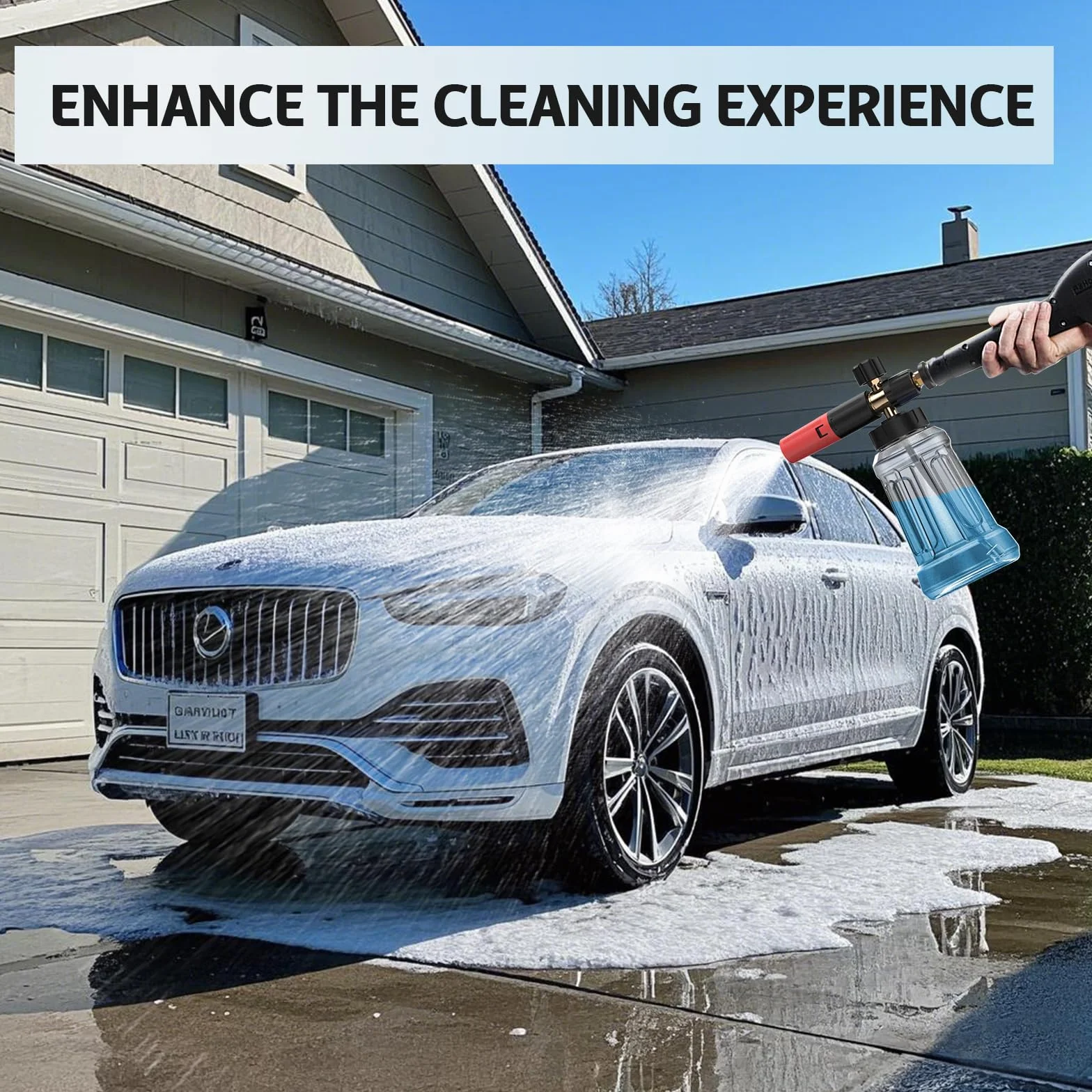 Snow Foam Lance Cannon butelka do Bosch 110/120/125 Aquatak Black & Decker AR Blue Clean, pistolet do pianki śnieżnej z regulowaną dyszą 1 l, akcesoria do myjki wysokociśnieniowej Bosch