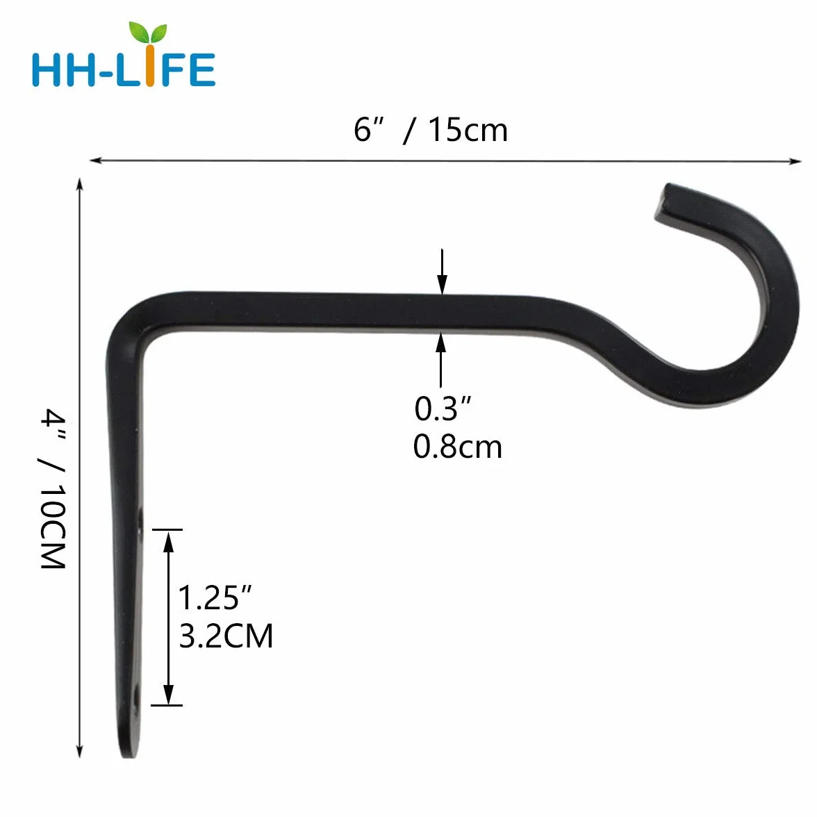 2 szt. czarny metalowy uchwyt ścienny 15 x 10 cm żelazne lampiony do montażu na ścianie wieszaki wsporniki wiszące do karmników ptaków sadzarki lampiony dzwonki wietrzne