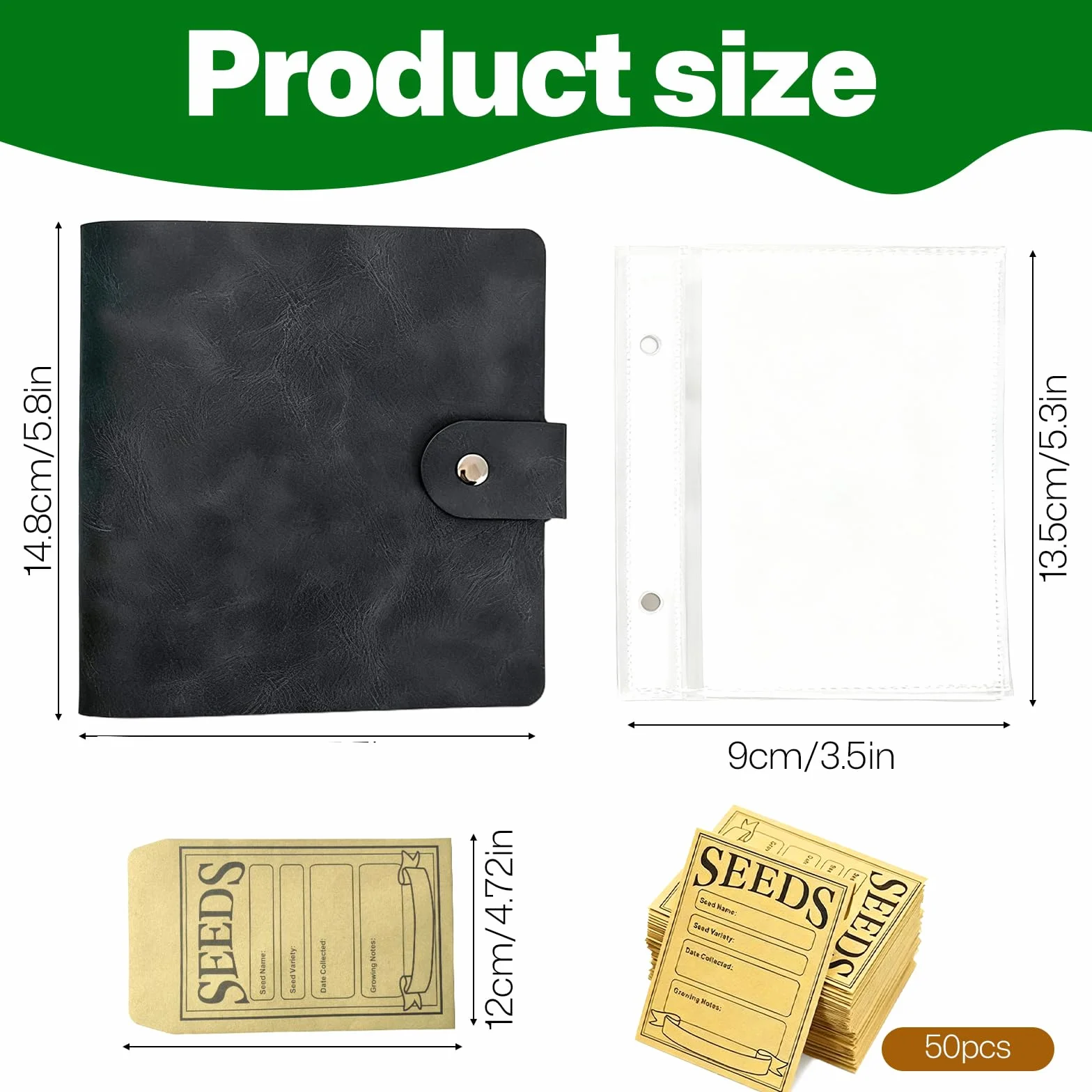 50 sztuk opakowań na nasiona, worki na nasiona, saszetki na nasiona, czarne saszetki na nasiona, teczka na nasiona, oszczędnościowe worki na nasiona, zestaw do przechowywania nasion i drobnych