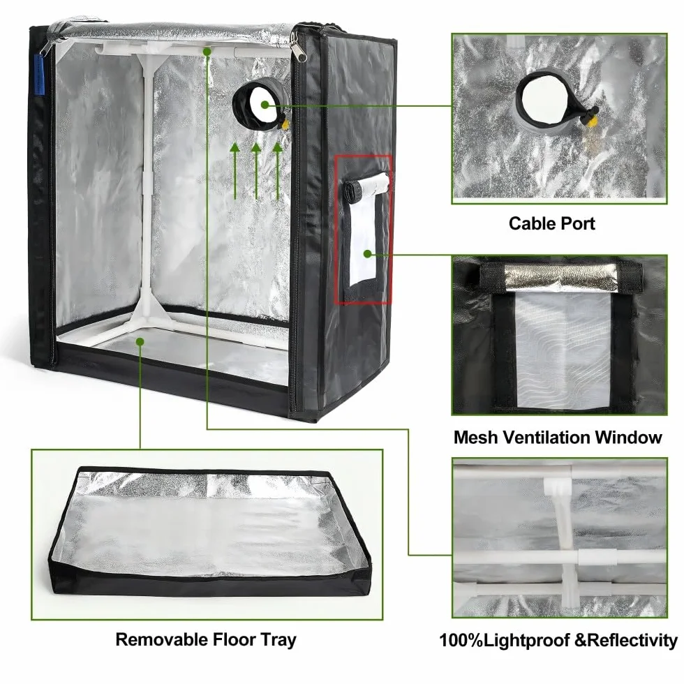 Mały namiot do uprawy aeroGarden do ogrodu wewnętrznego, mini namiot do uprawy hydroponicznej, obudowa ochronna do wewnętrznego ogrodu ziołowego: 48 x 35 x 55 cm