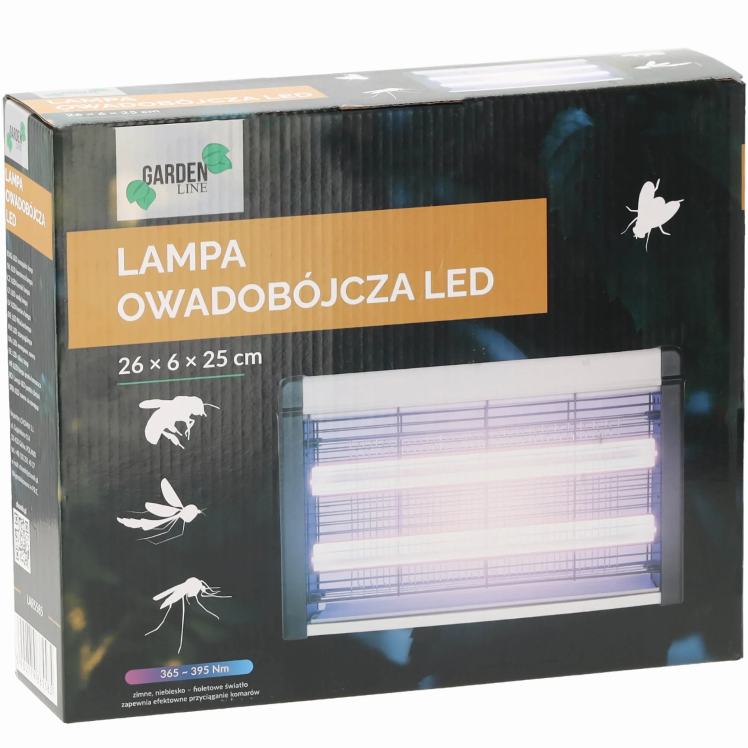 Lampa OWADOBÓJCZA LED, przeciw komarom, ELEKTRYCZNA pułapka na owady, SKUTECZNA 27x6x24 cm (A)