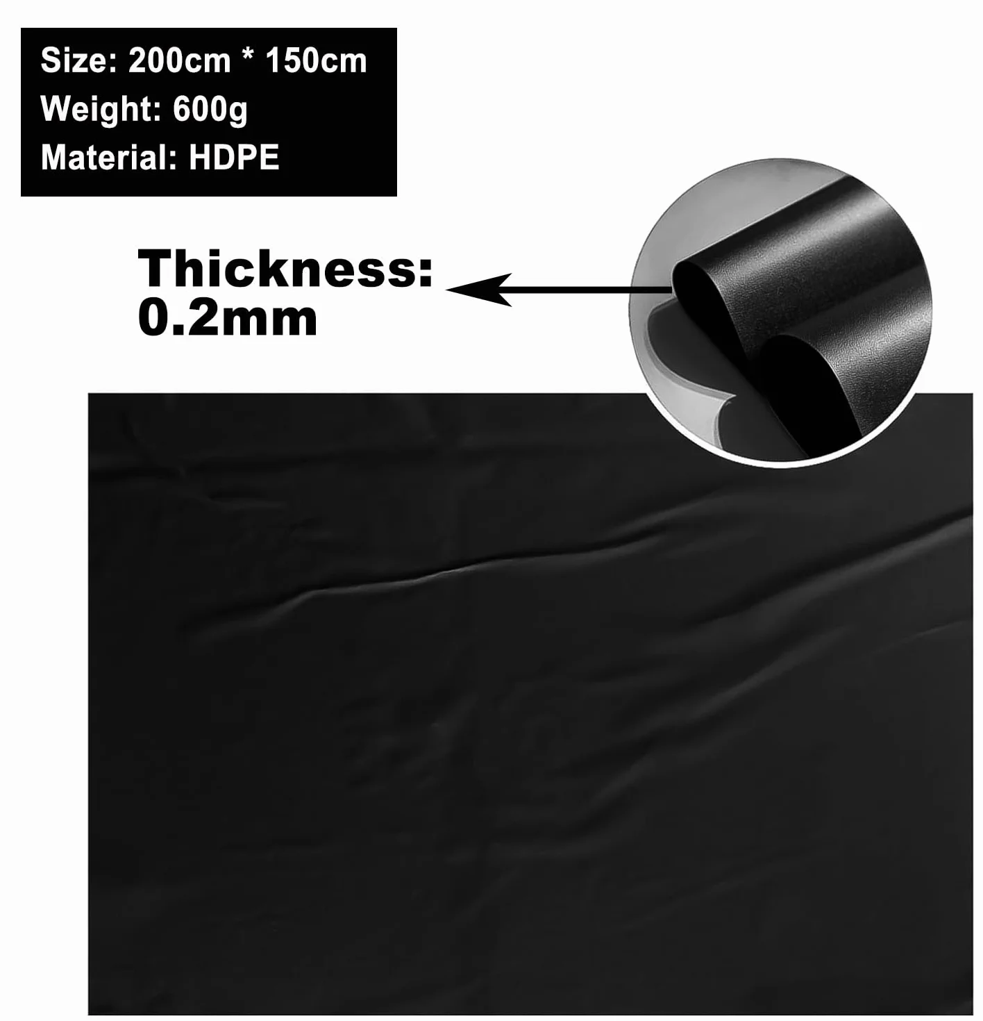 Folia HDPE do stawu 0,2 mm czarna wodoszczelna