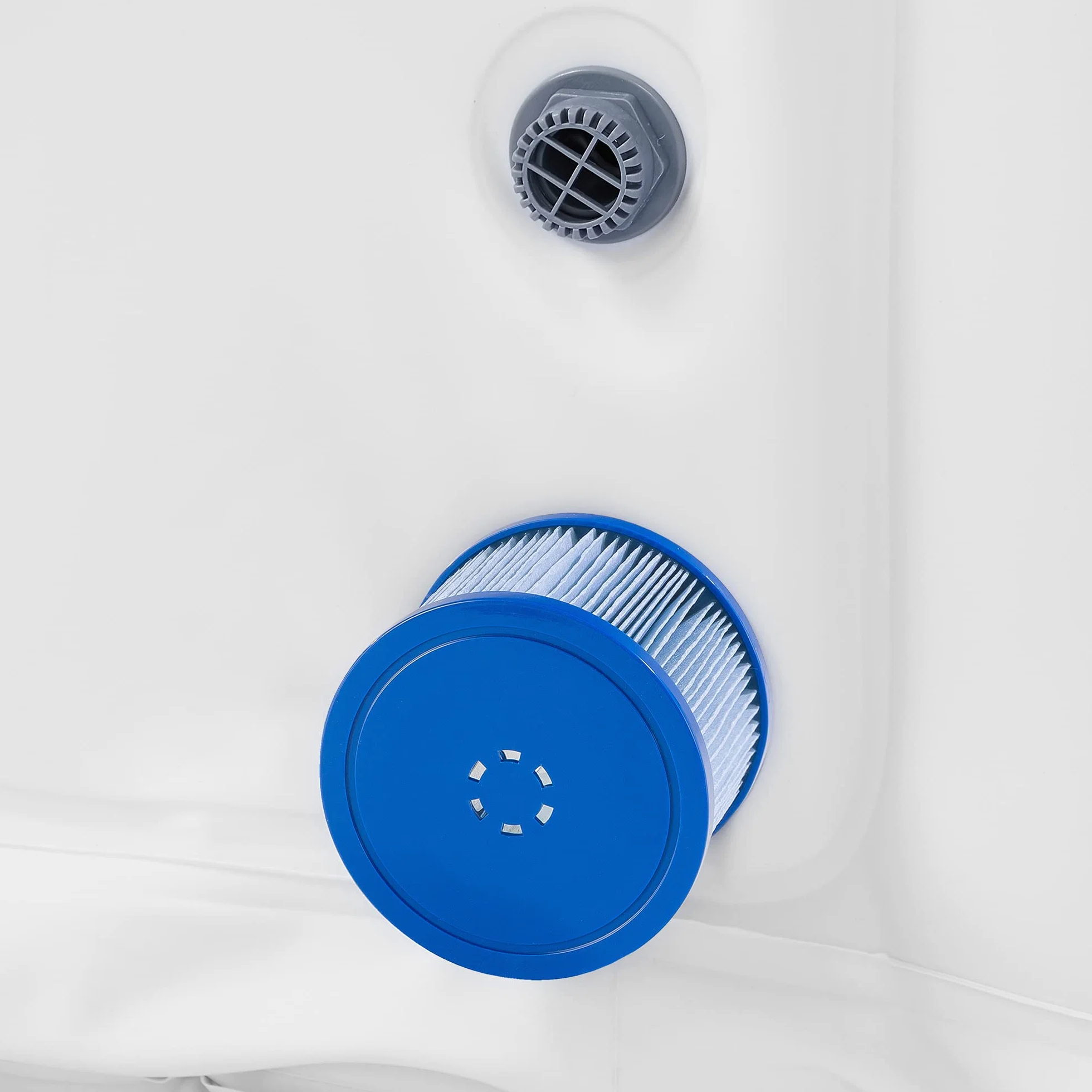 AREBOS Wkłady Flowclear | Filtr basenowy | 6X wkłady filtrujące do wanien spa z hydromasażem | Filtr antybakteryjny | Niebieski