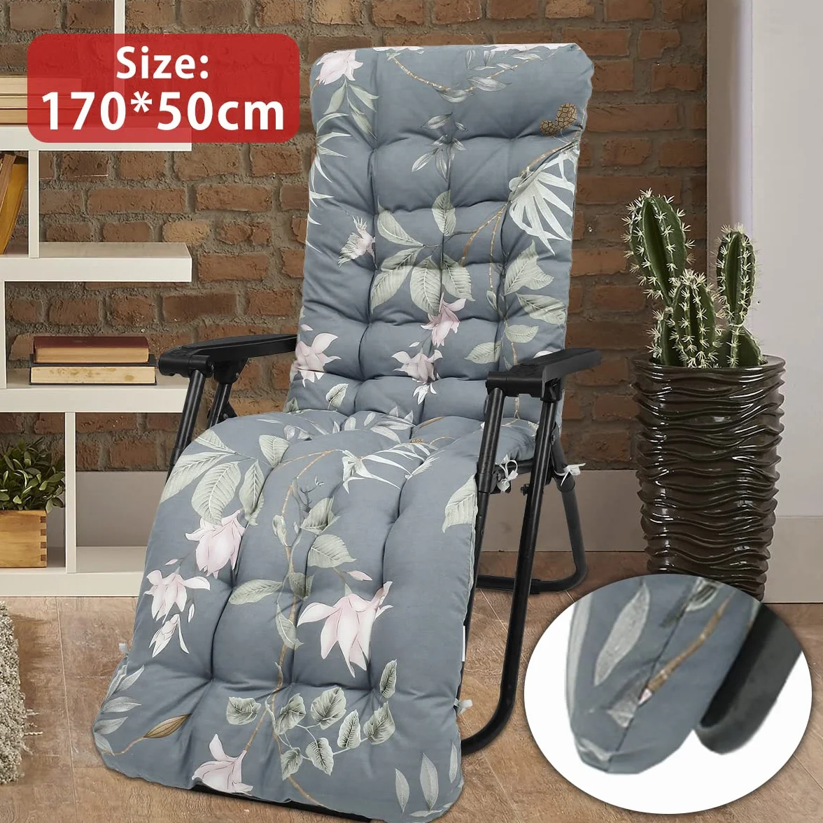 170 x 50 cm poduszka na leżak i krzesło zewnętrzne | materac ogrodowy, antypoślizgowa nakładka, regulowany pas