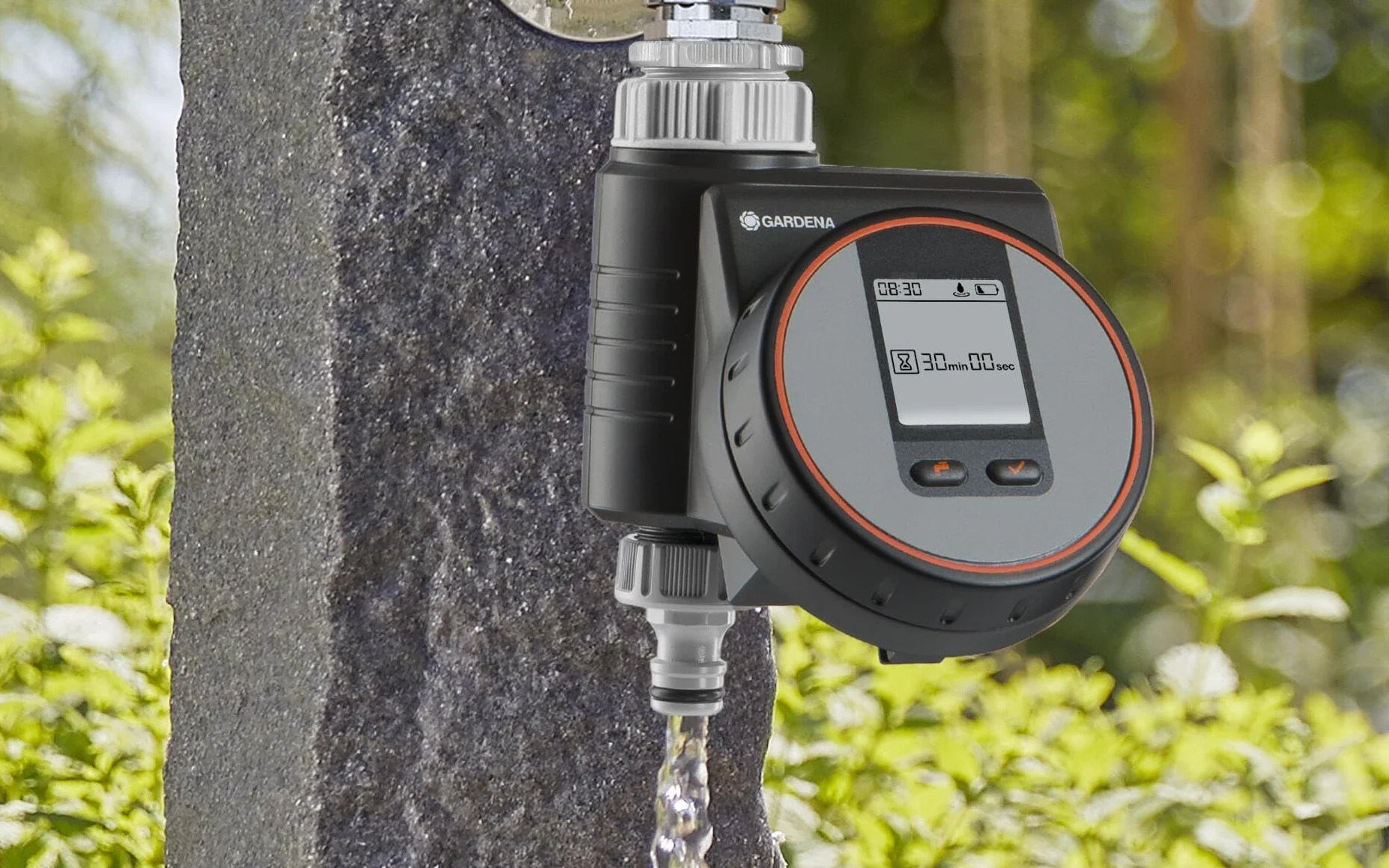 Gardena sterownik nawadniania Flex: automatyczne i oszczędzające czas podlewanie roślin na balkonach i tarasach, łatwa obsługa, funkcja Water Now (1890-20)