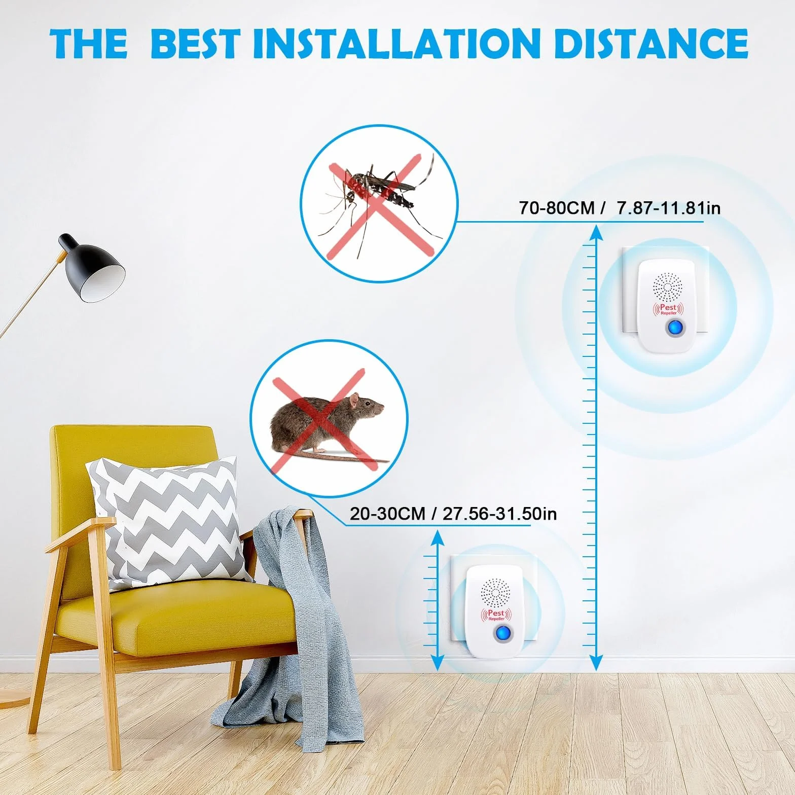 Flintronic 6 szt. ultradźwiękowa mysz odstraszająca mysz, ultradźwiękowy odstraszacz szkodników, ultradźwiękowy środek odstraszający komary, urządzenie do usuwania karaluchów, pająków, mrówek