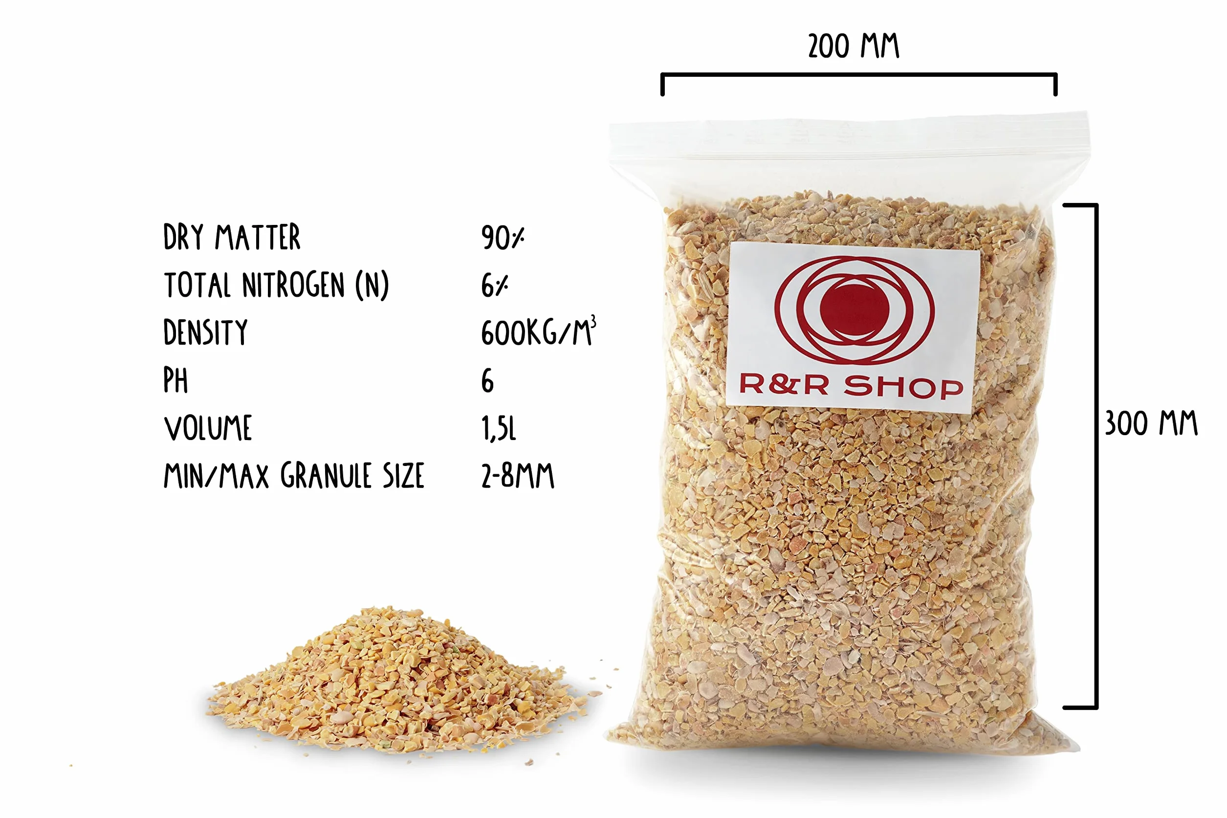 R&R SHOP – Łubiny mielone do cytryn, owoców cytrusowych i roślin kwasolubnych, dozwolone w rolnictwie ekologicznym – 1,5 l