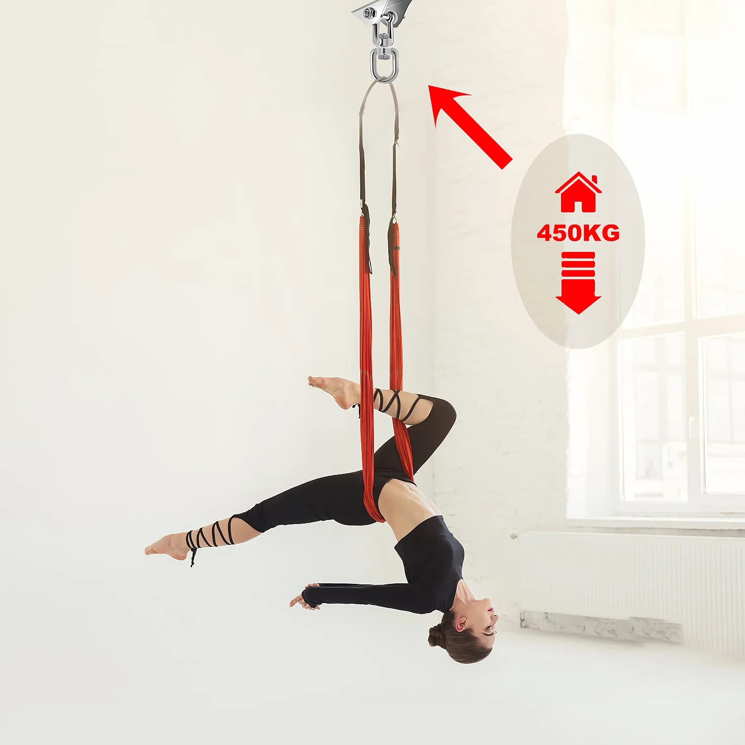 SWAWIS Hak sufitowy obracany 360° 450 kg stal nierdzewna 304 do fotela wiszącego