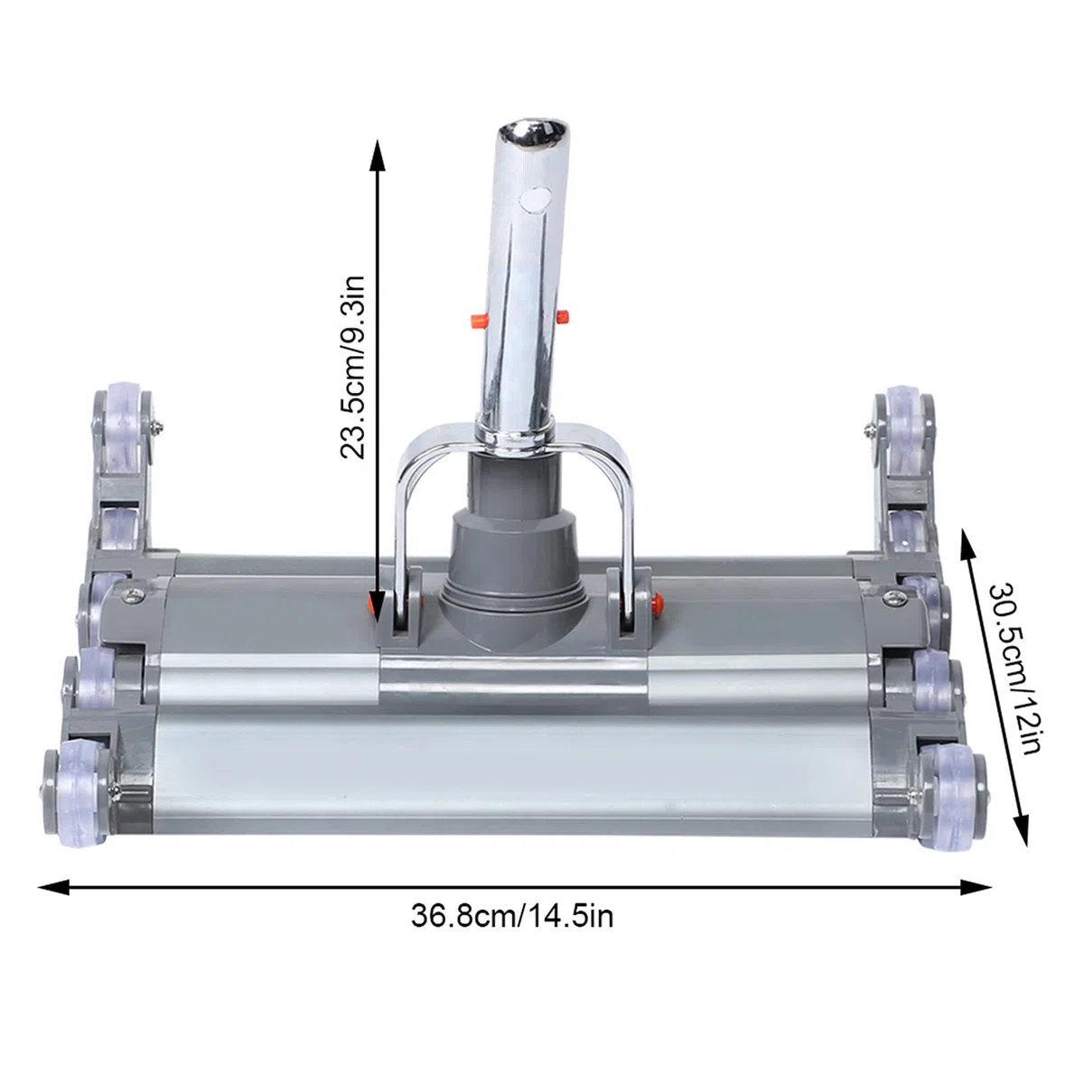 aluminiowy ssanie z stopu aluminium, 14 -calowy odkurzacz basenu z twardym nylonem do skutecznego konserwacji puli