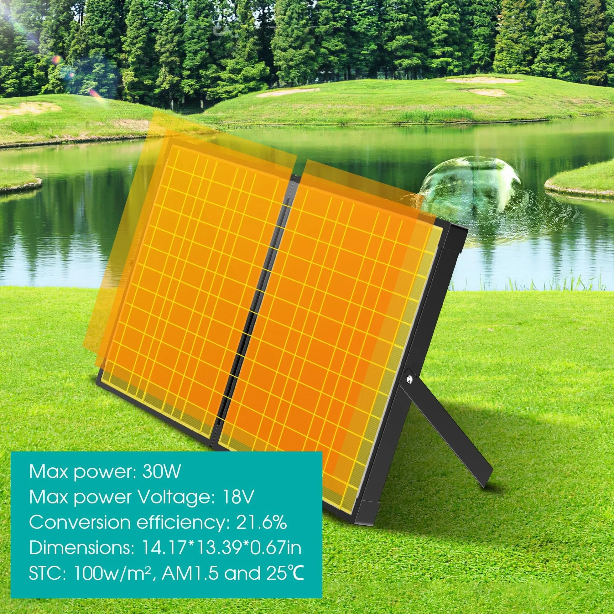 Billing solarny filtr do oczka wodnego 30 W z 4 dyszami – solarna pompa do stawu ogrodowego do 1200 l, biofiltr do stawu, do fontanny, mały staw rybny, do zabawy na zewnątrz, czysta woda bez kosztów