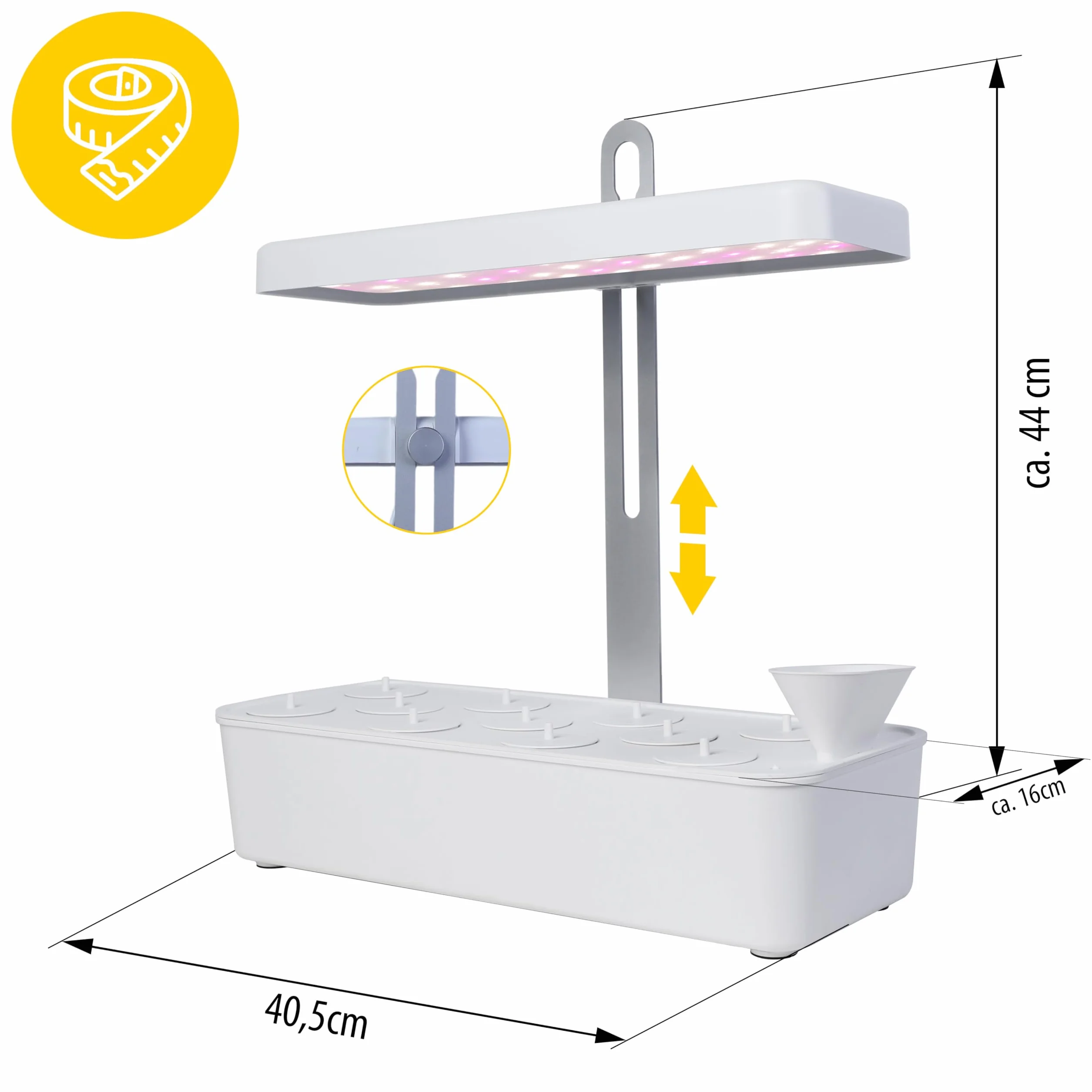 Northpoint Hydroponiczny system uprawy roślin LED lampa do roślin ogród ziołowy lampa do uprawy roślin 22 W, 1350 lumenów, 10 sadzonek, regulacja wysokości, timer