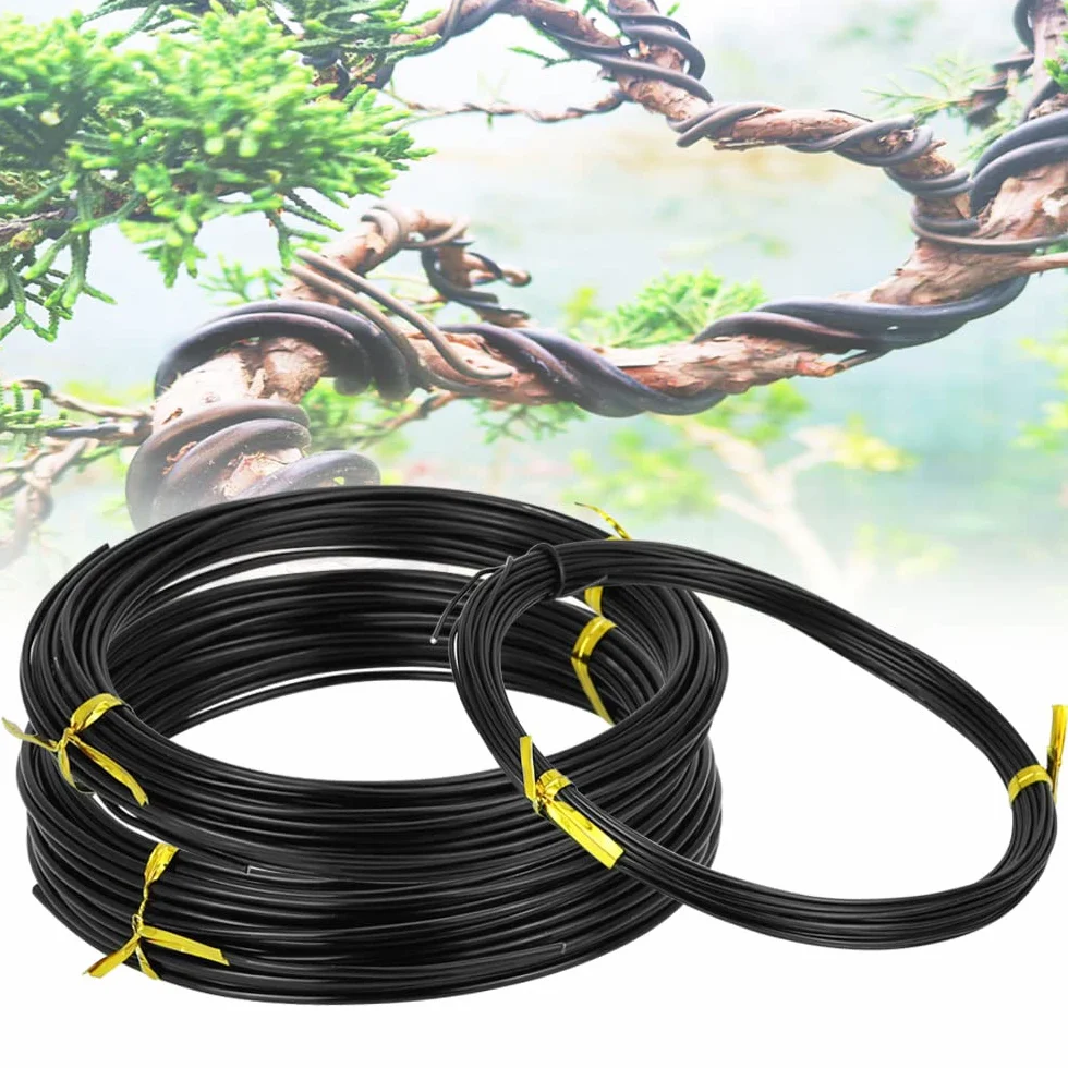 Aluminiowy drut treningowy do bonsai 3 rozmiary 1 mm 1,5 mm 2 mm czarny