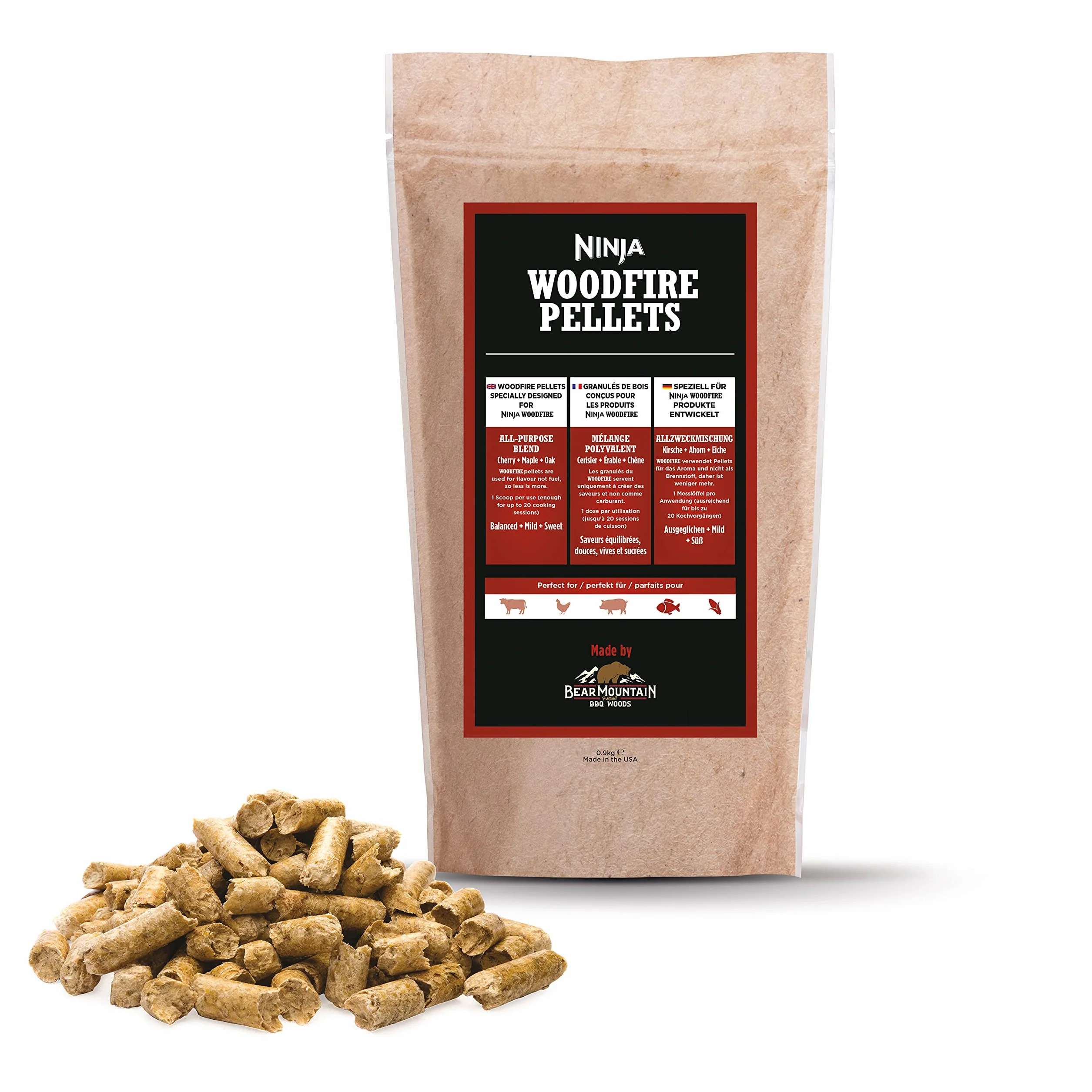 Ninja Woodfire Pellet mieszanka uniwersalna 900 g do grilla zewnętrznego