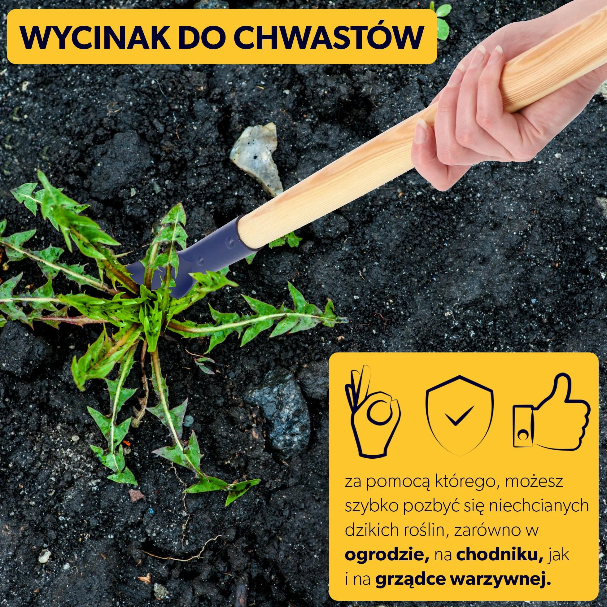 KADAX Metalowy wyrywacz do chwastów z głowicą spiralną, ręczny, 116 cm, niebieski