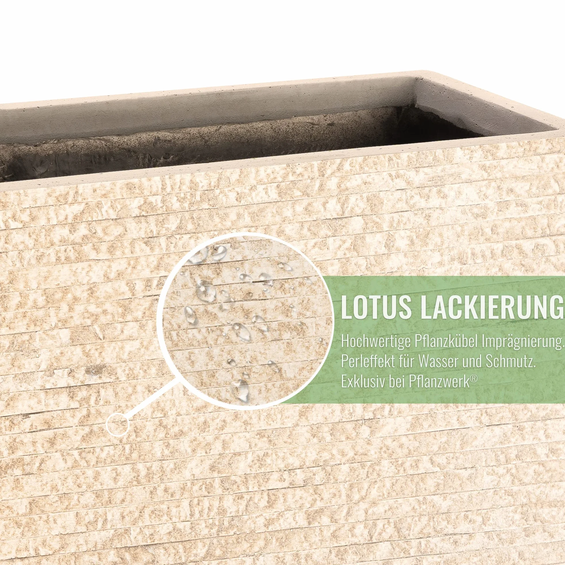 Pflanzwerk® Donica TUB antyk piaskowy 30 x 60 x 30 cm *odporna na mróz donica na kwiaty * *ochrona przed promieniowaniem UV * wysoka jakość