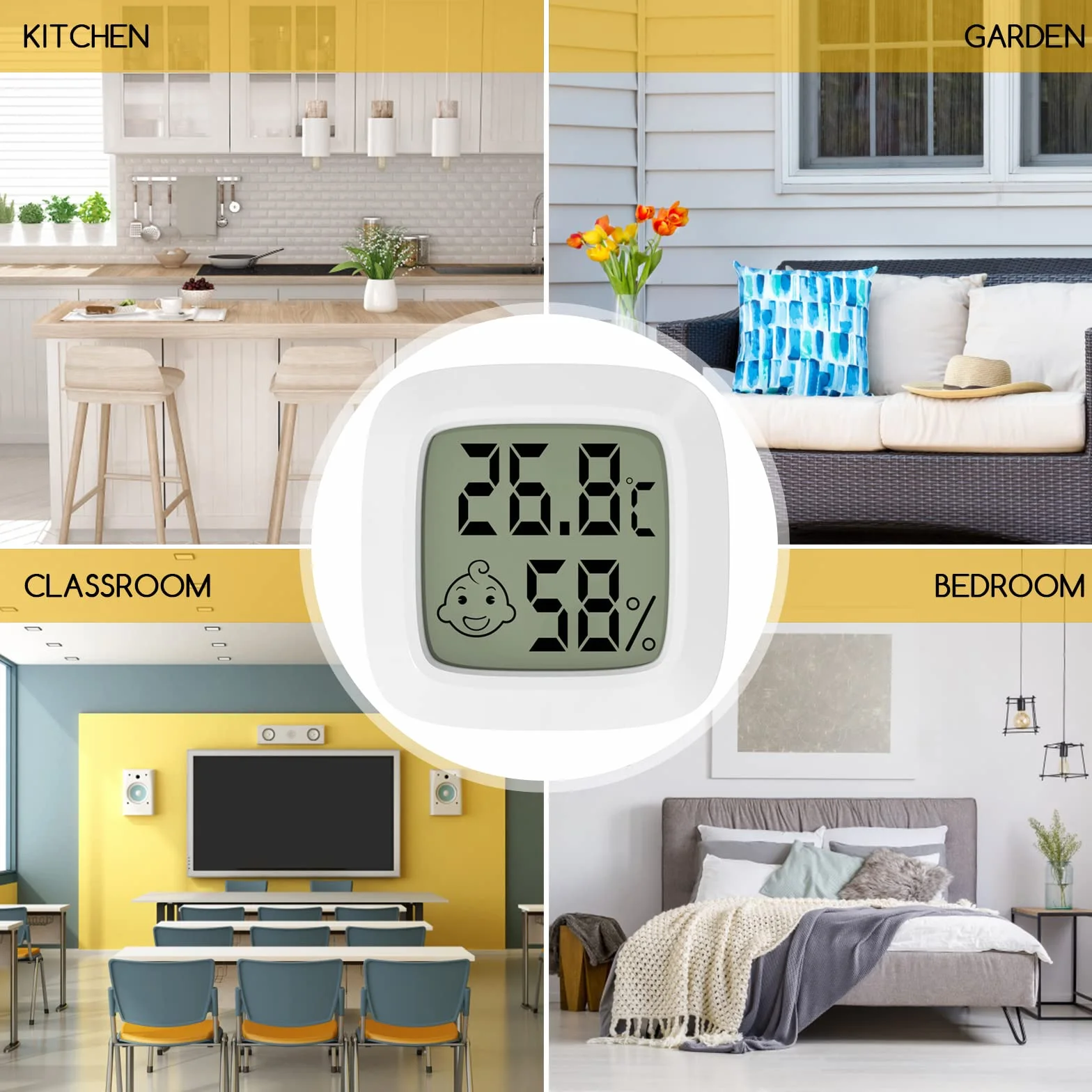 Cyfrowy termometr z higrometrem pokojowym LCD mini wewnętrzny miernik temperatury do szklarni