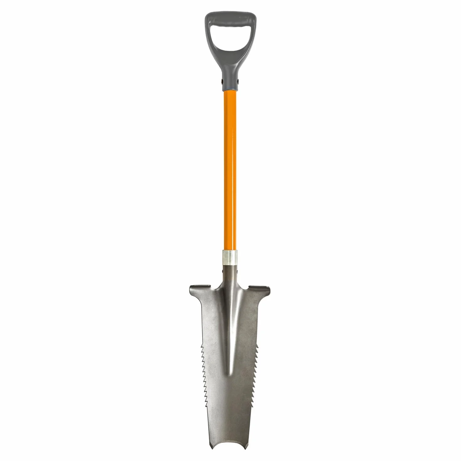 3 PAGEN® Łopata z piłą do korzeni, końcówka ze stali węglowej z ostrymi zębami, łopata ogrodnicza 114 cm, z ergonomicznym uchwytem i szeroką krawędzią do stepping - wysokiej jakości ostrze łopaty do